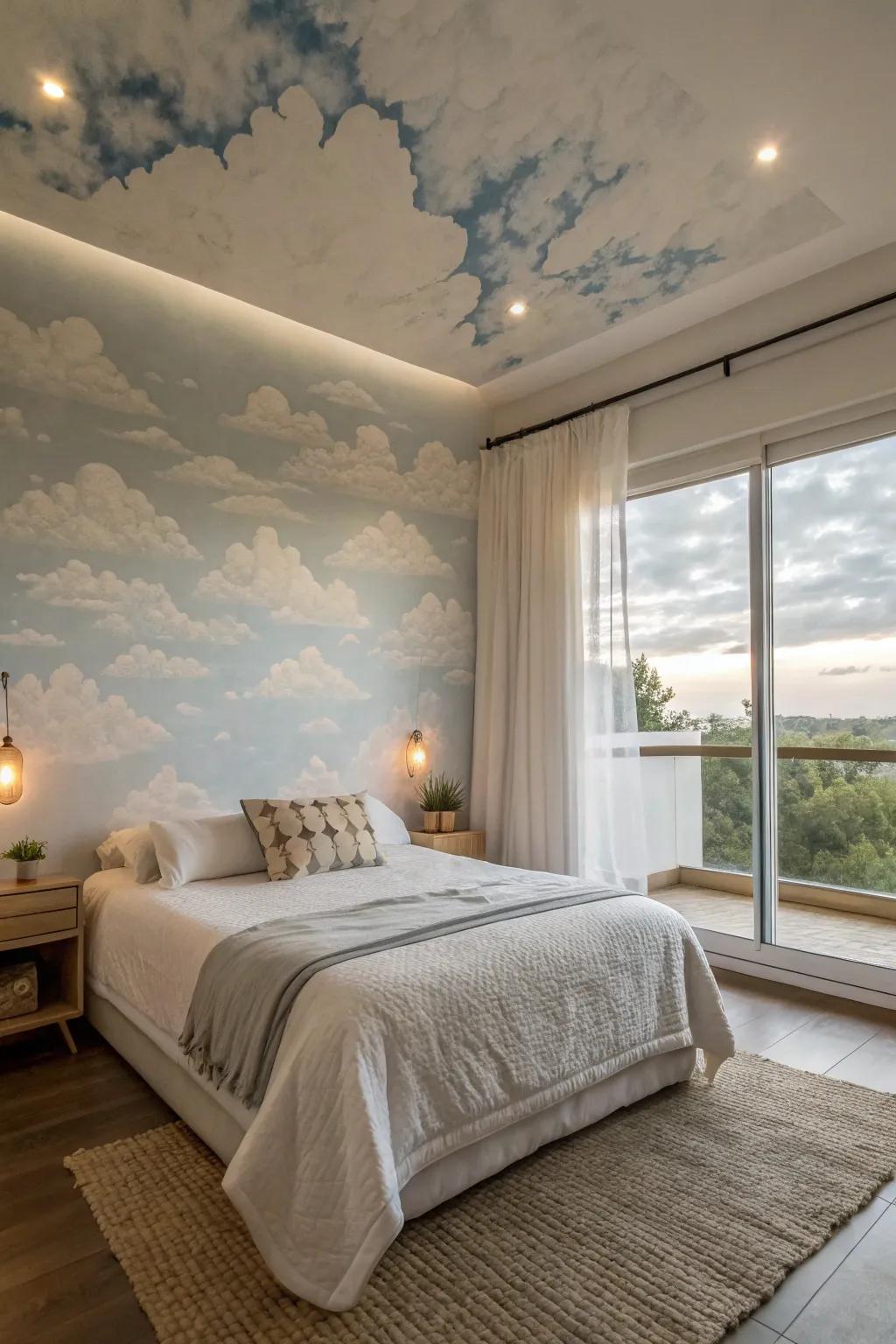 Craft tranquility using dreamy fluffy masses murals.