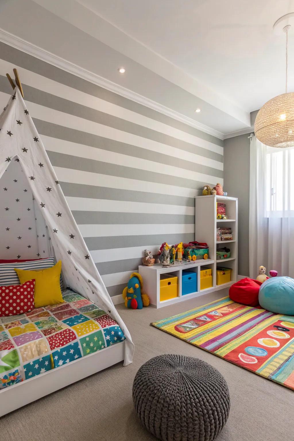 Bands add vibrant zest to a child’s area.