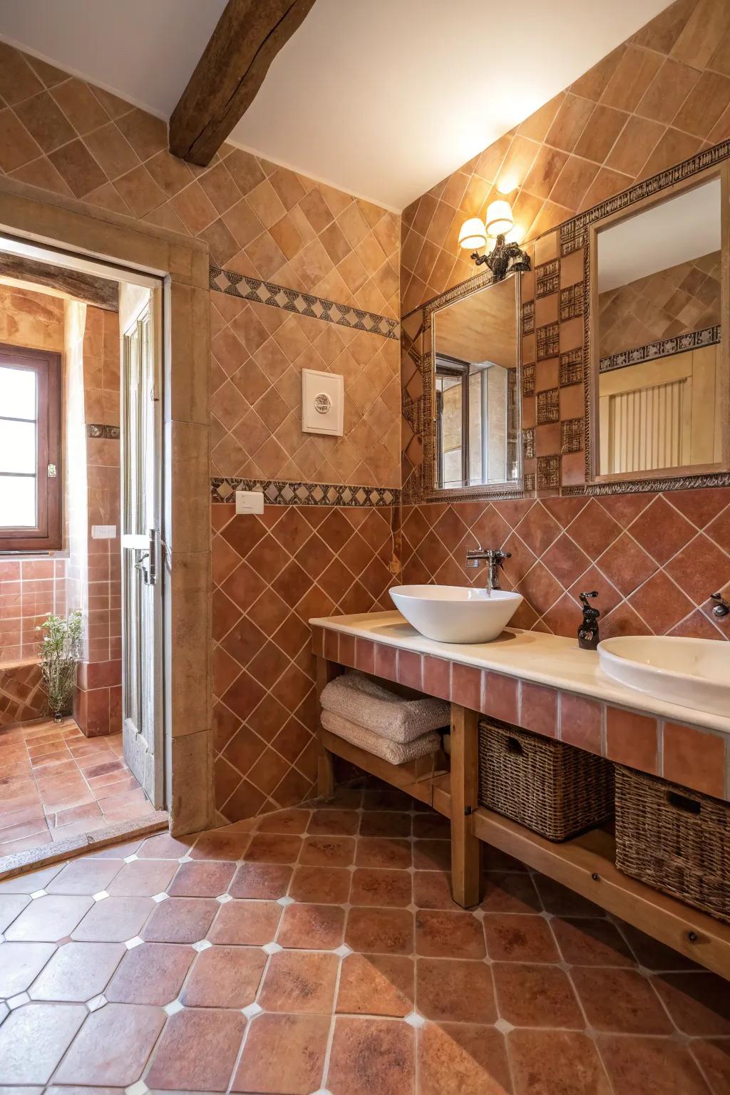 Natural hues bring warmth and comfort to your bathroom.