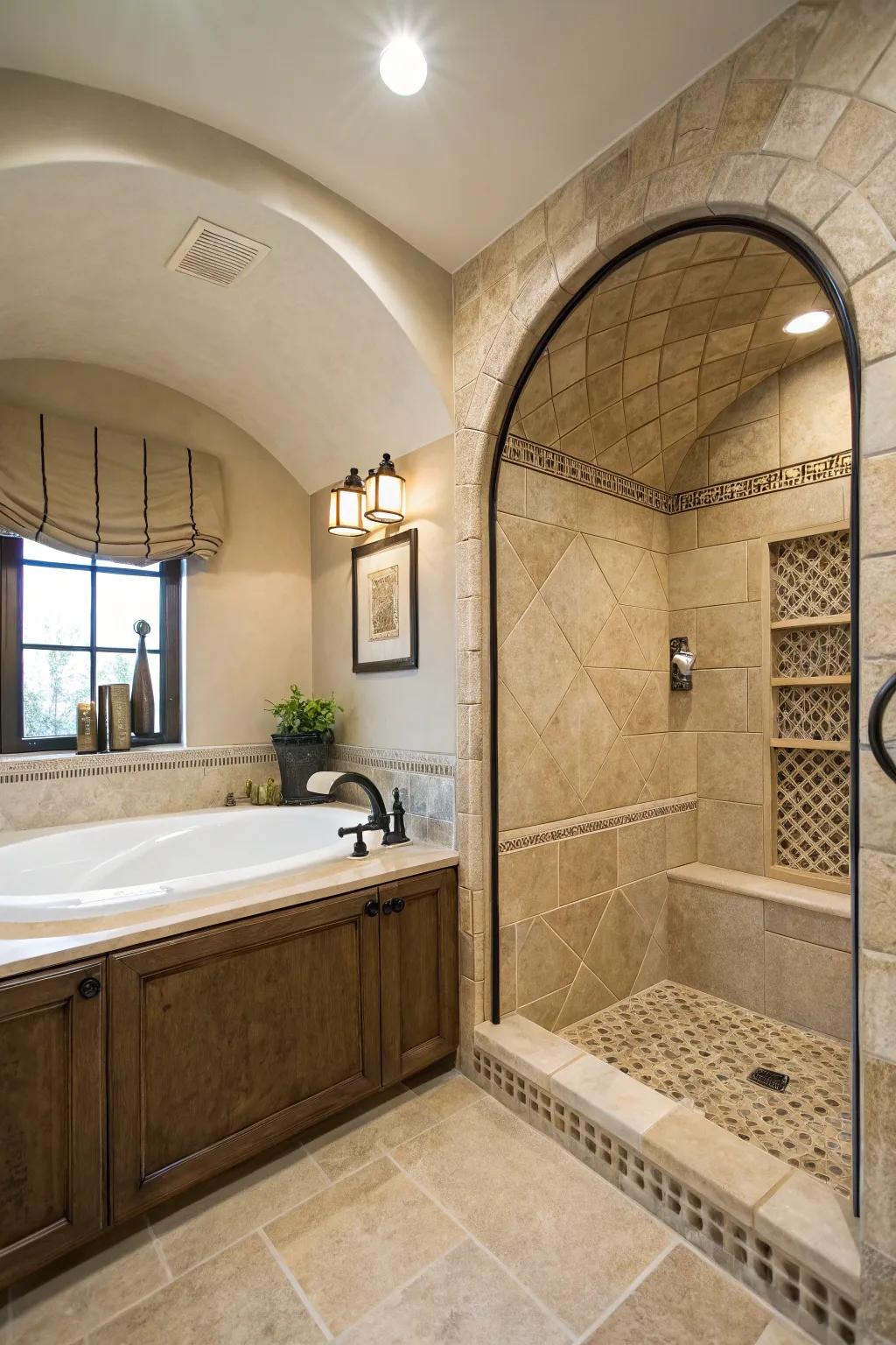 Enhance elegance through an arched alcove design.