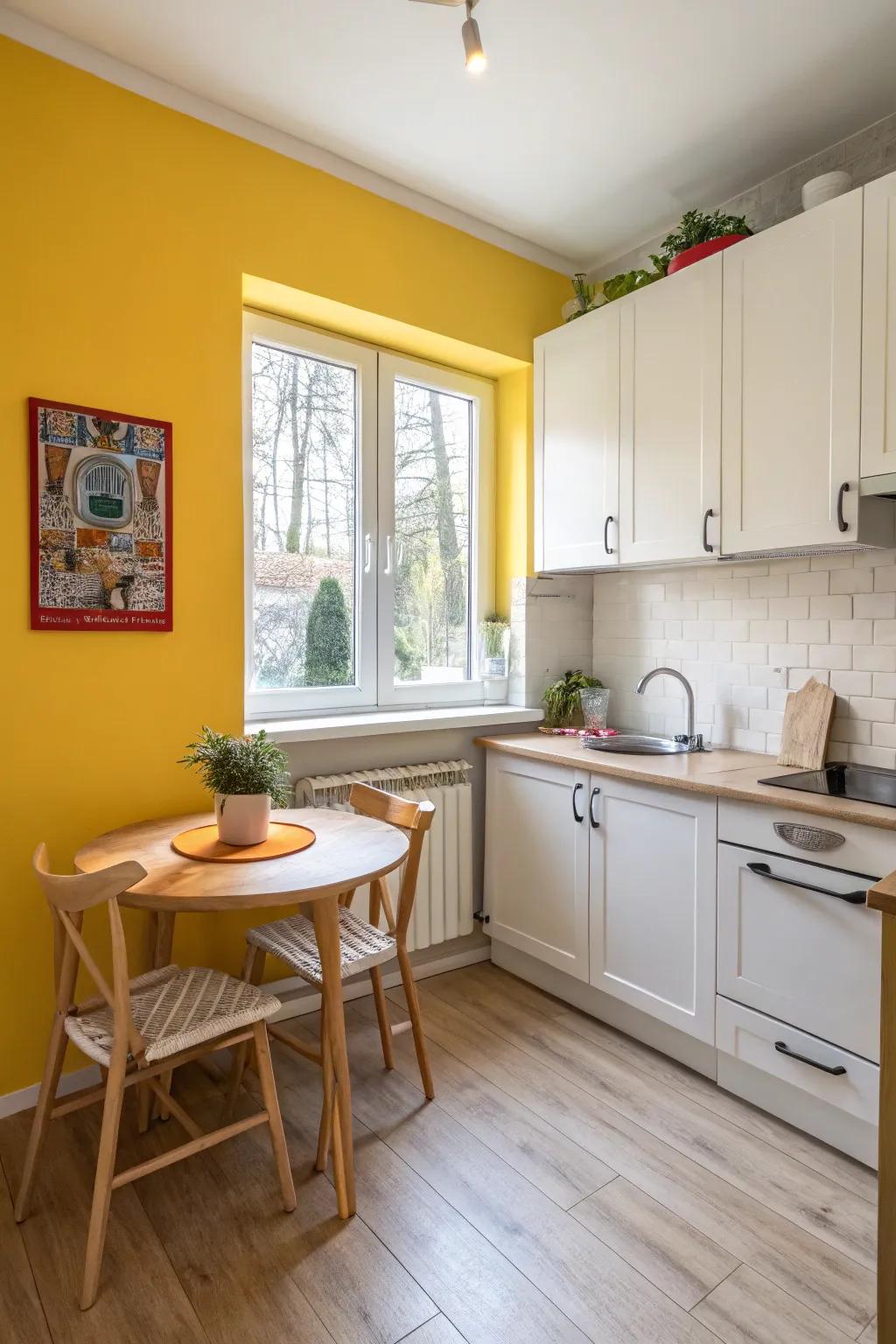 An accent wall adds character and focus to your cooking space.