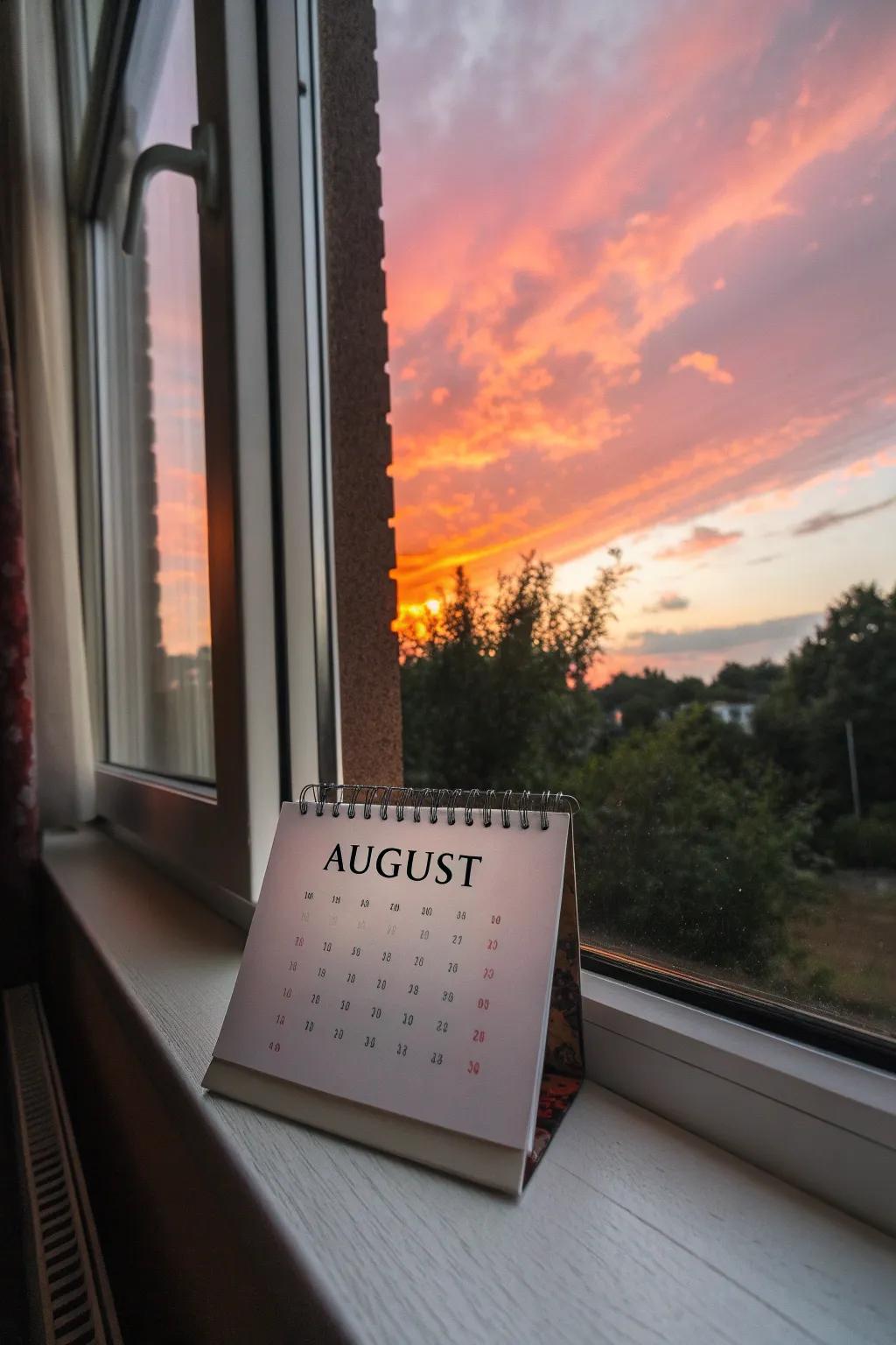 Capture the beauty of August evenings with sunset color gradients.