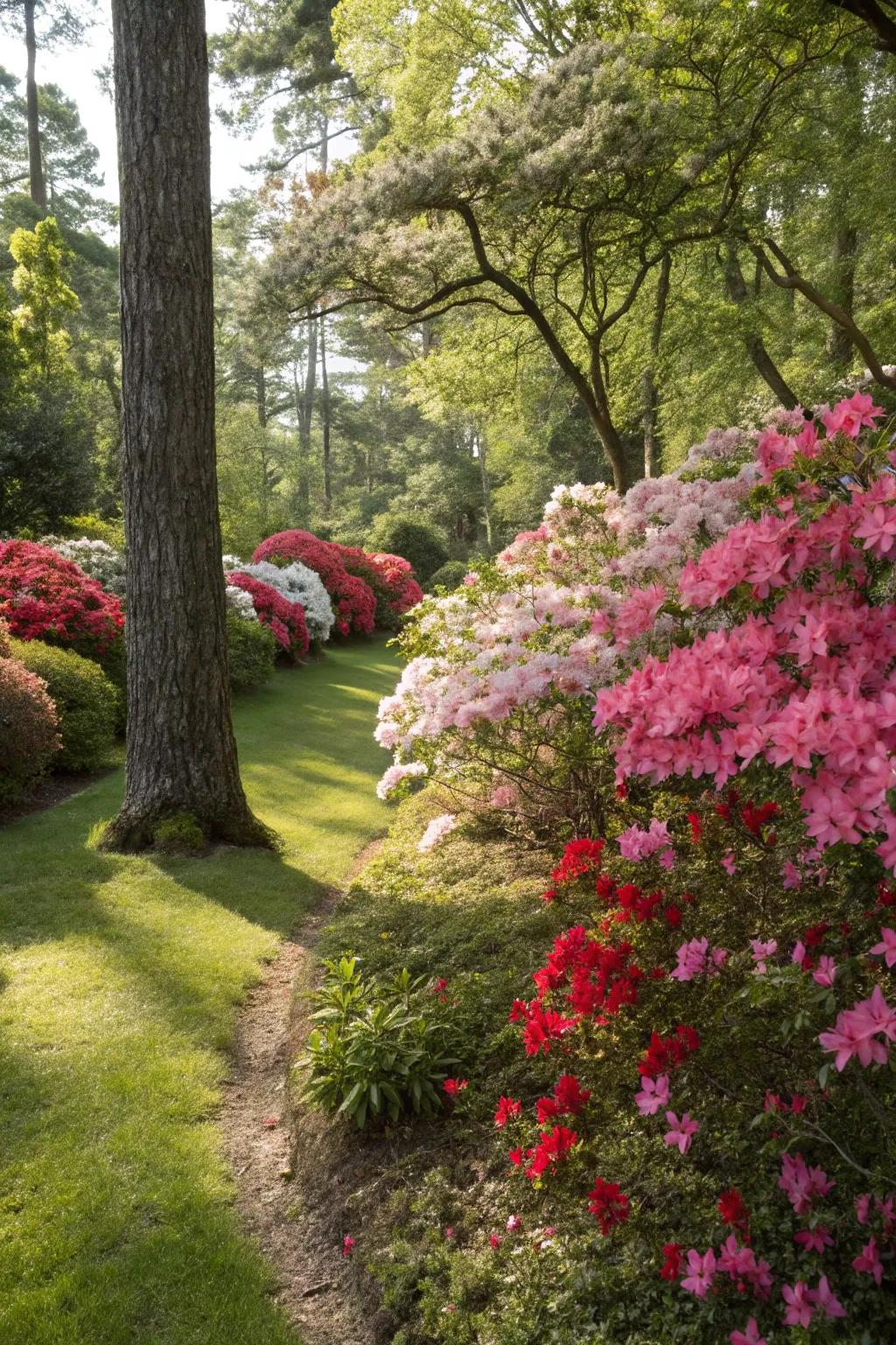 Garden jewels transforming a covered corner into a garden feature.