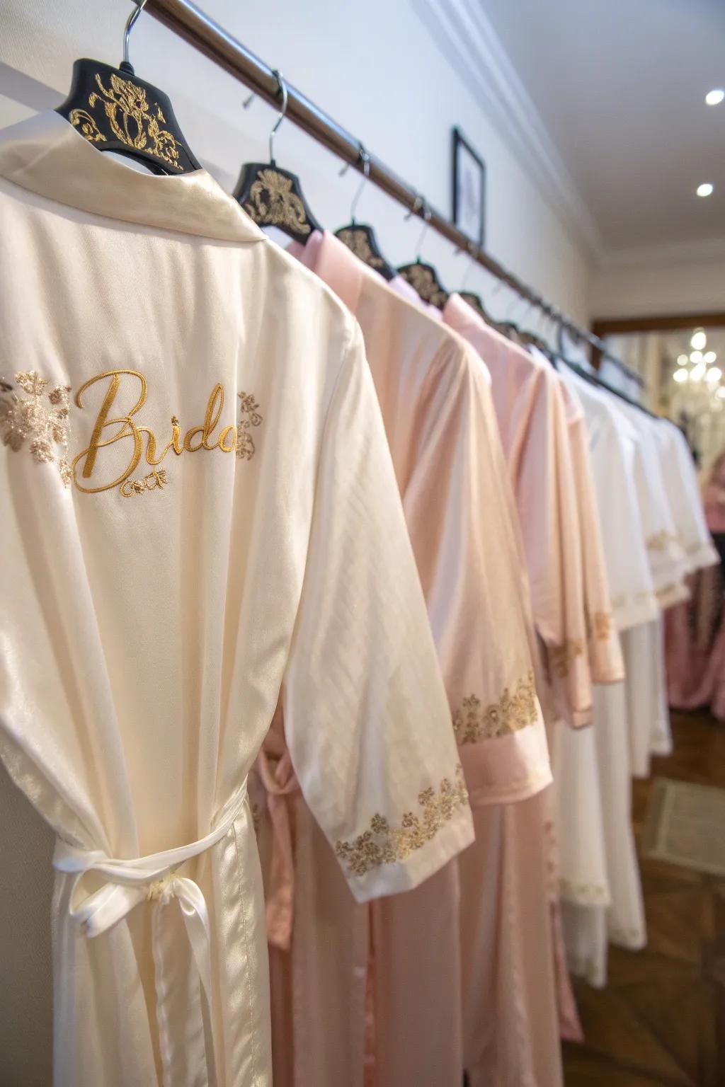 Personalized gowns that add a luxurious element.