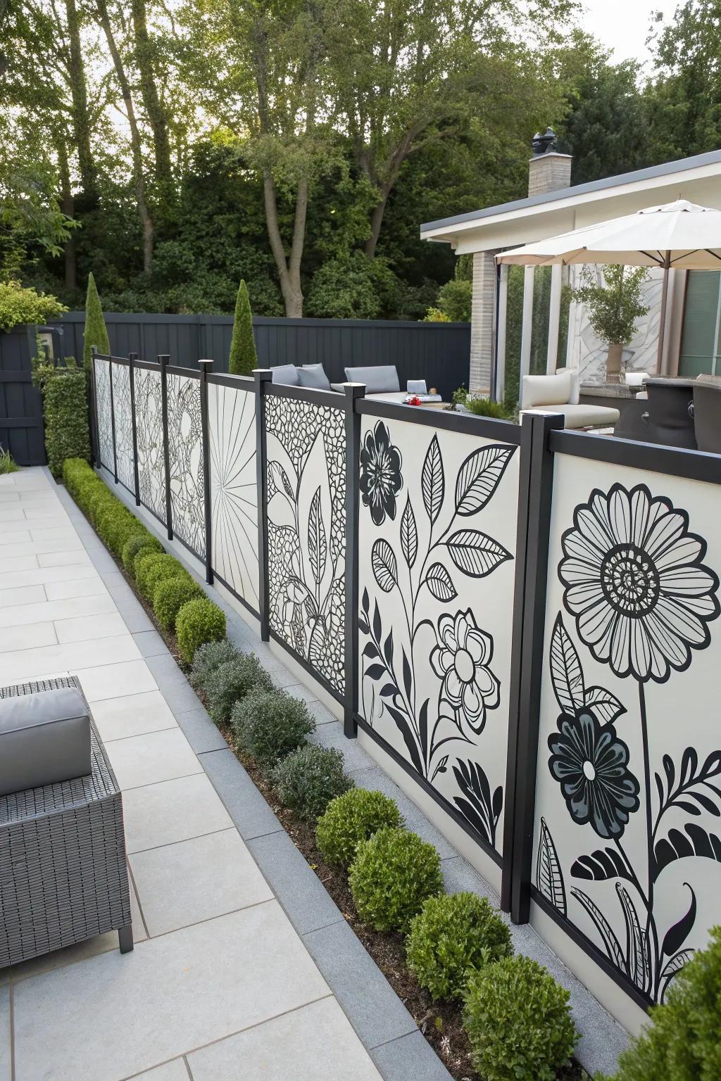 Monochrome floral designs offer a modern, elegant impact.