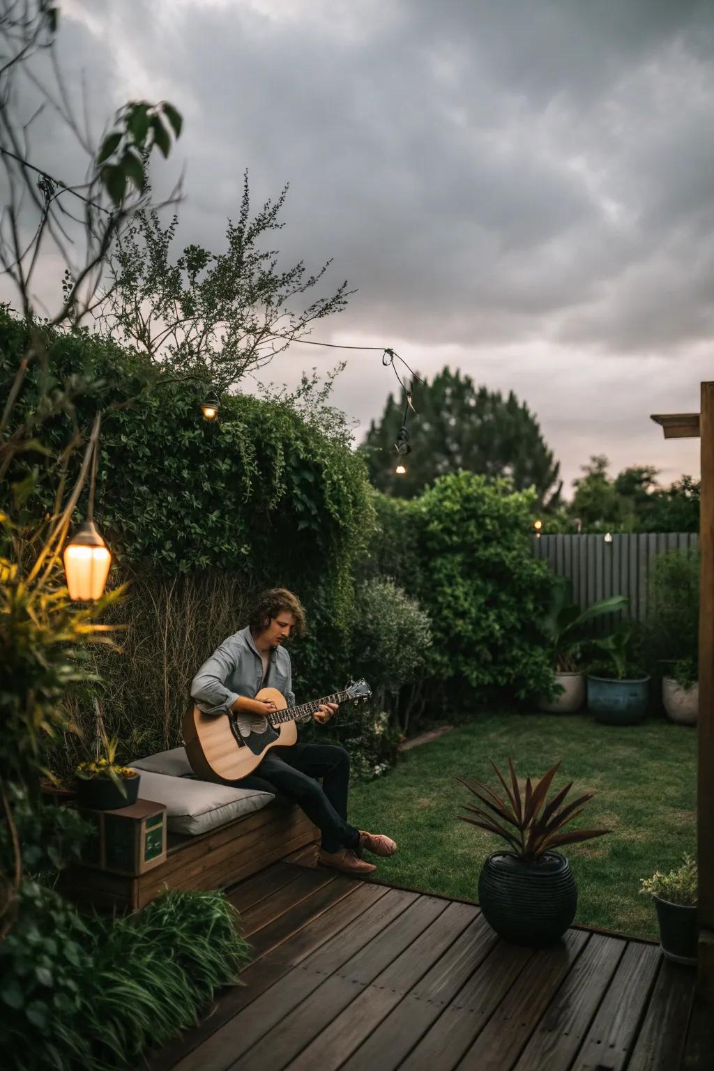 Unplugged acoustic melodies introducing a warm atmosphere to the party.