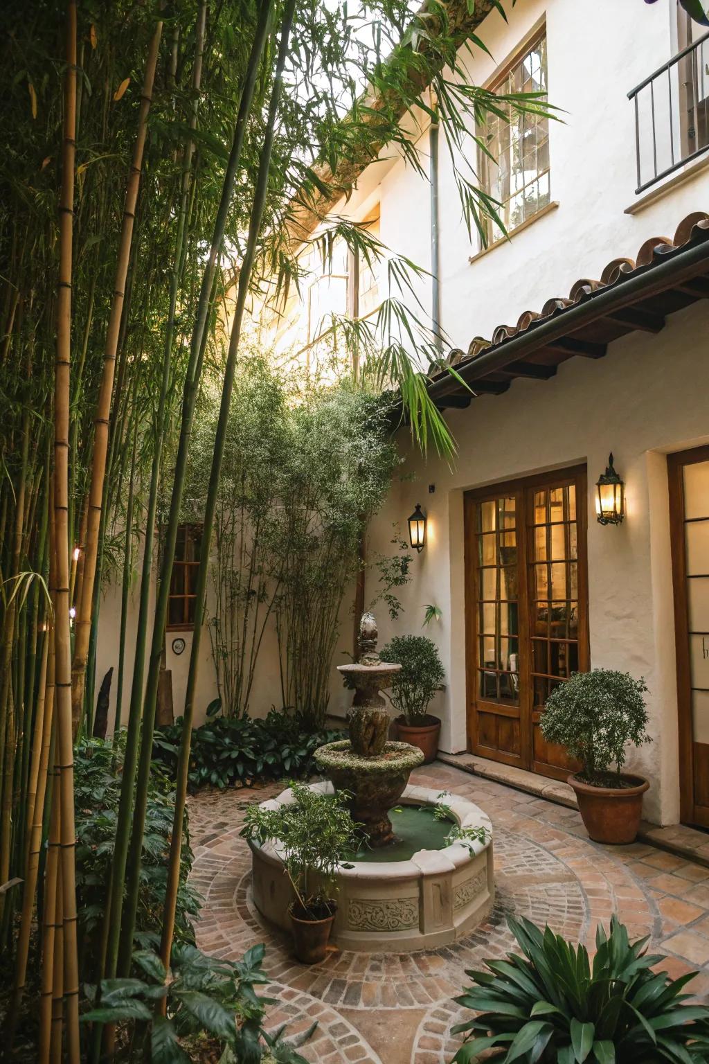 A private courtyard hideaway embraced by reeds.