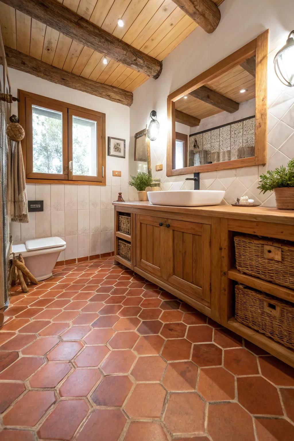 Clay panels add warmth and rustic charm.