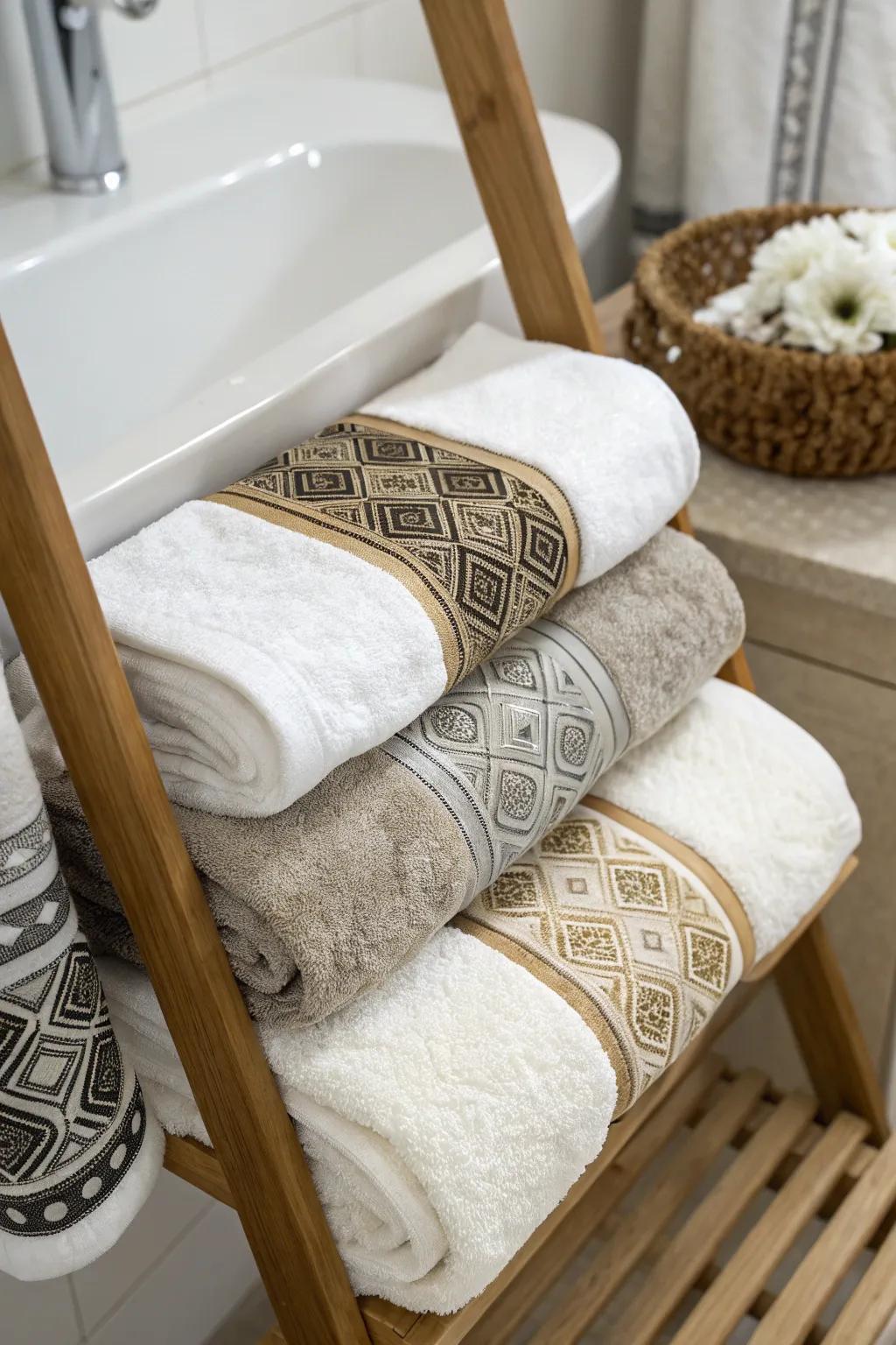 Elevate your towels with stylish decorative bands.