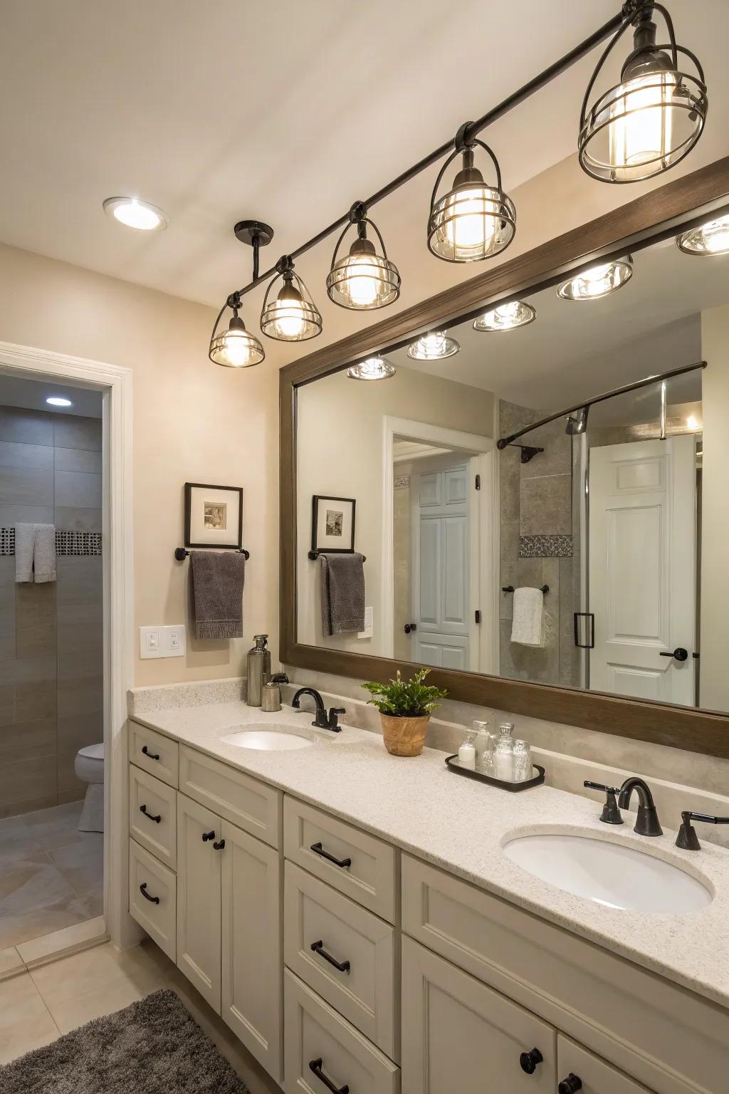 Tilting heads offer versatile lighting solutions.