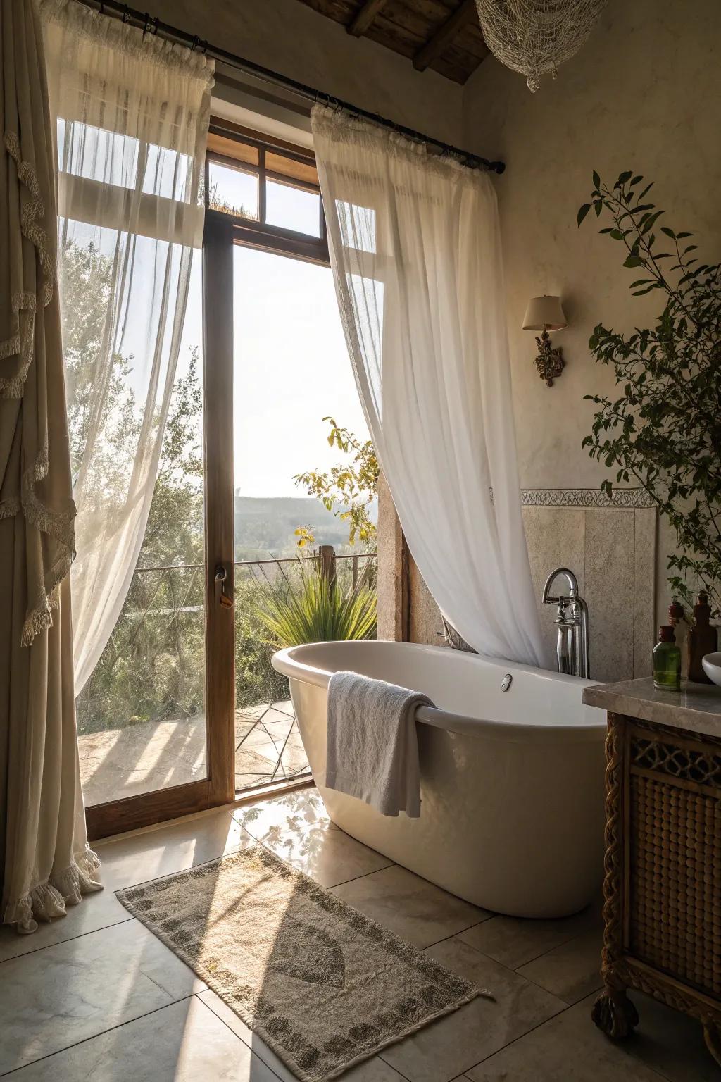 Light curtains add a soft, delicate touch.