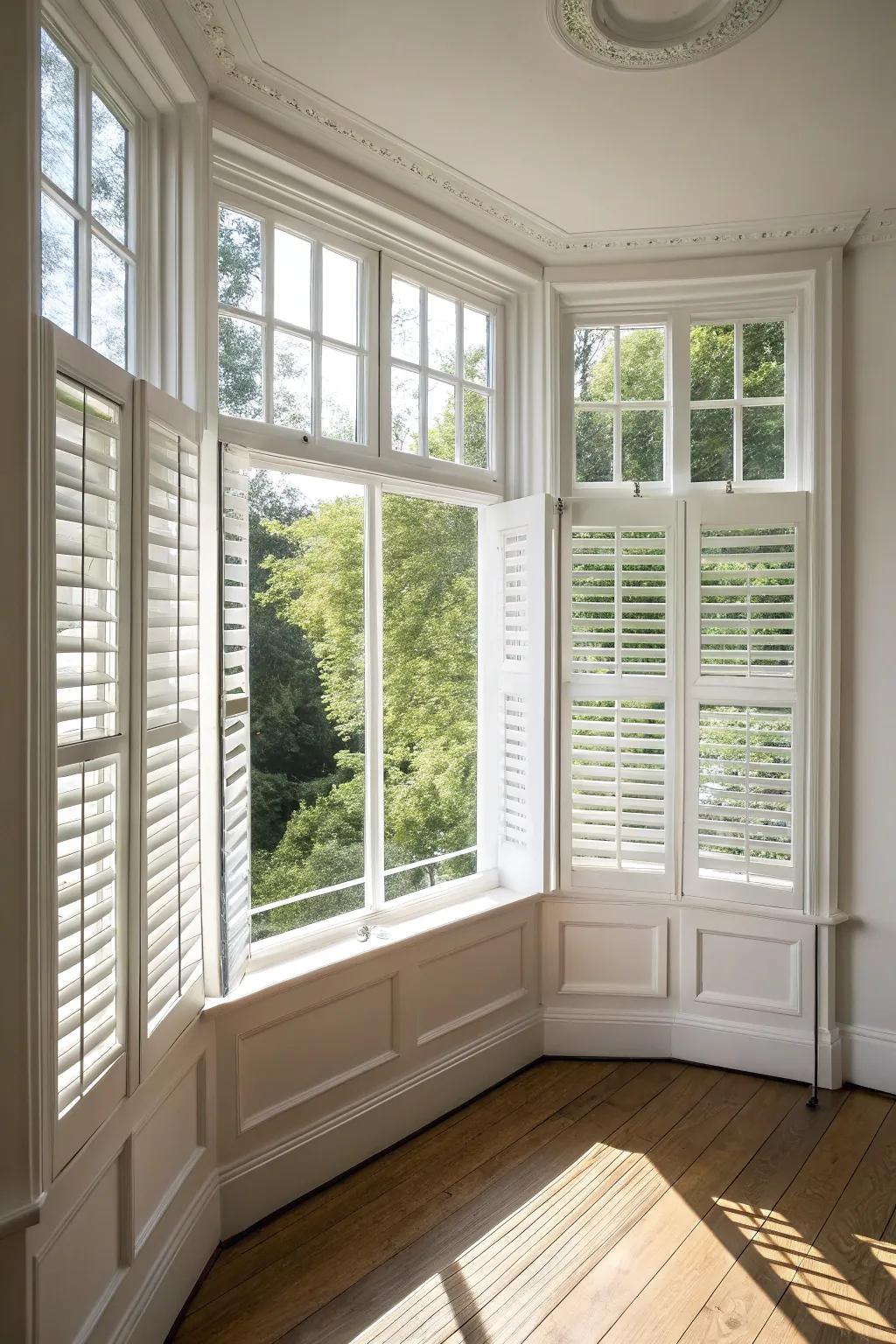 Shutters add a timeless and elegant touch.