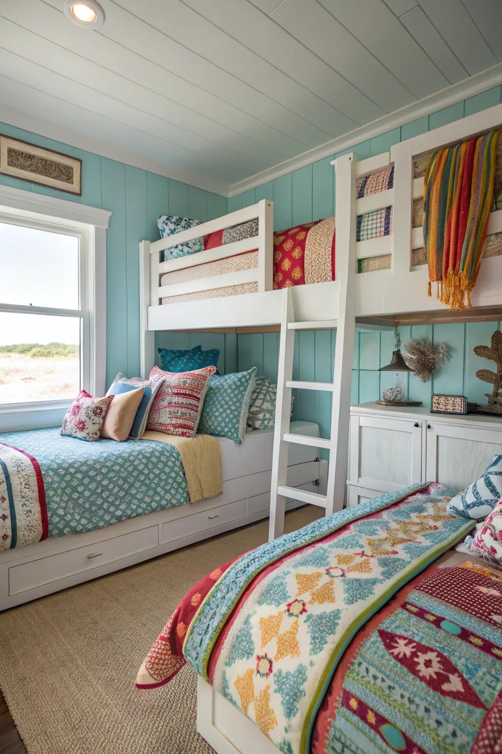 Layered linens add warmth and personality.