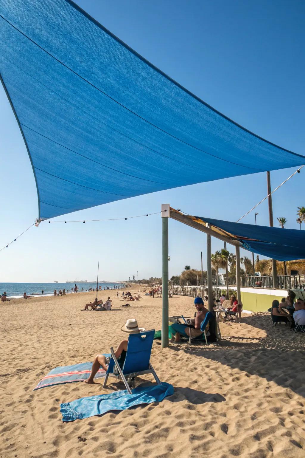 Sunshade sails ensure fashionable and adaptable sun defense.