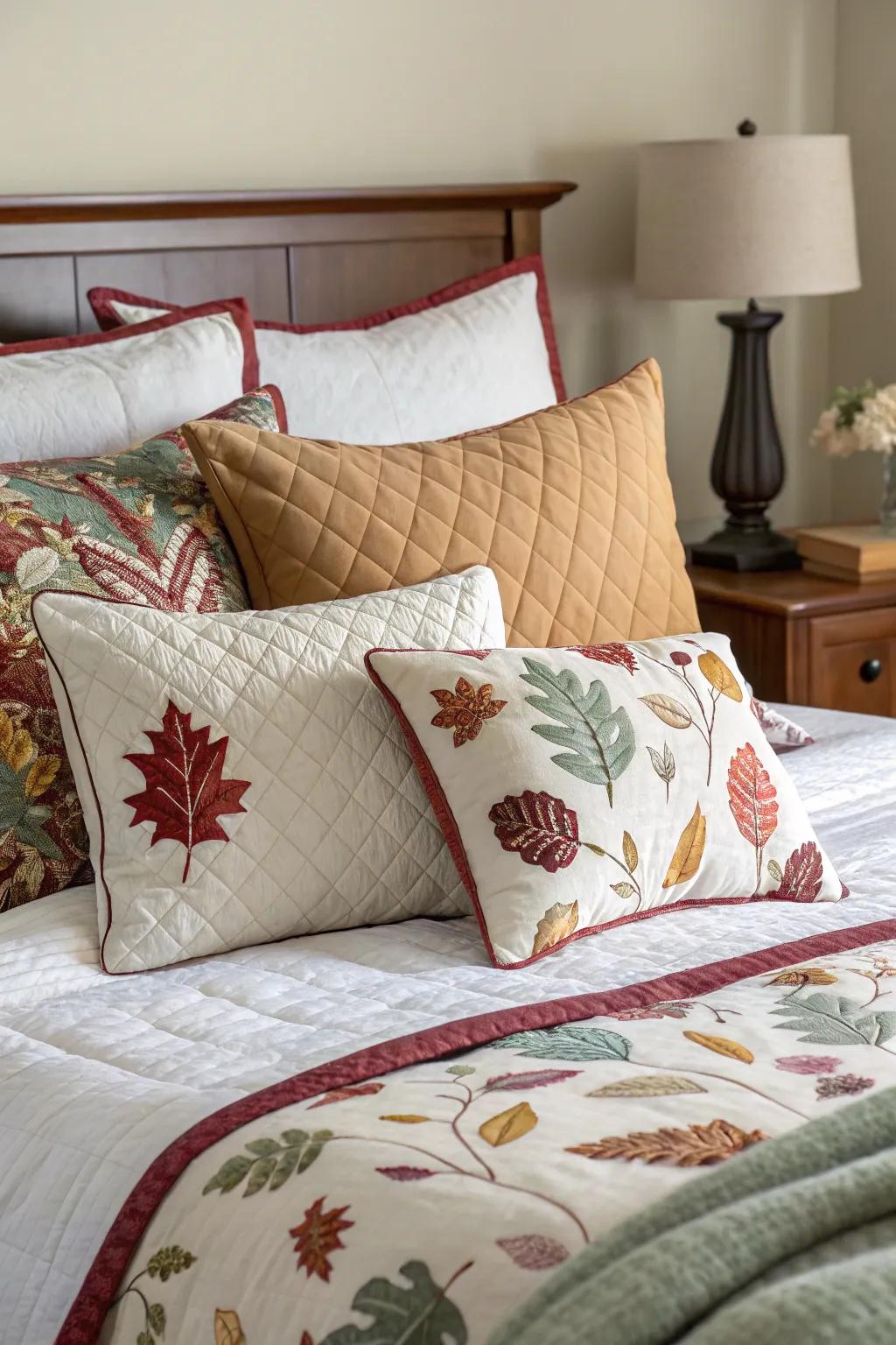 Refresh your bedroom with a seasonal cushion switch.