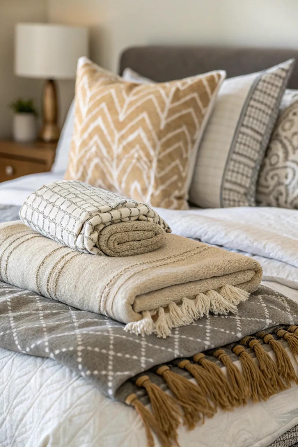 Assembled fabrics offer warmth and dimension.
