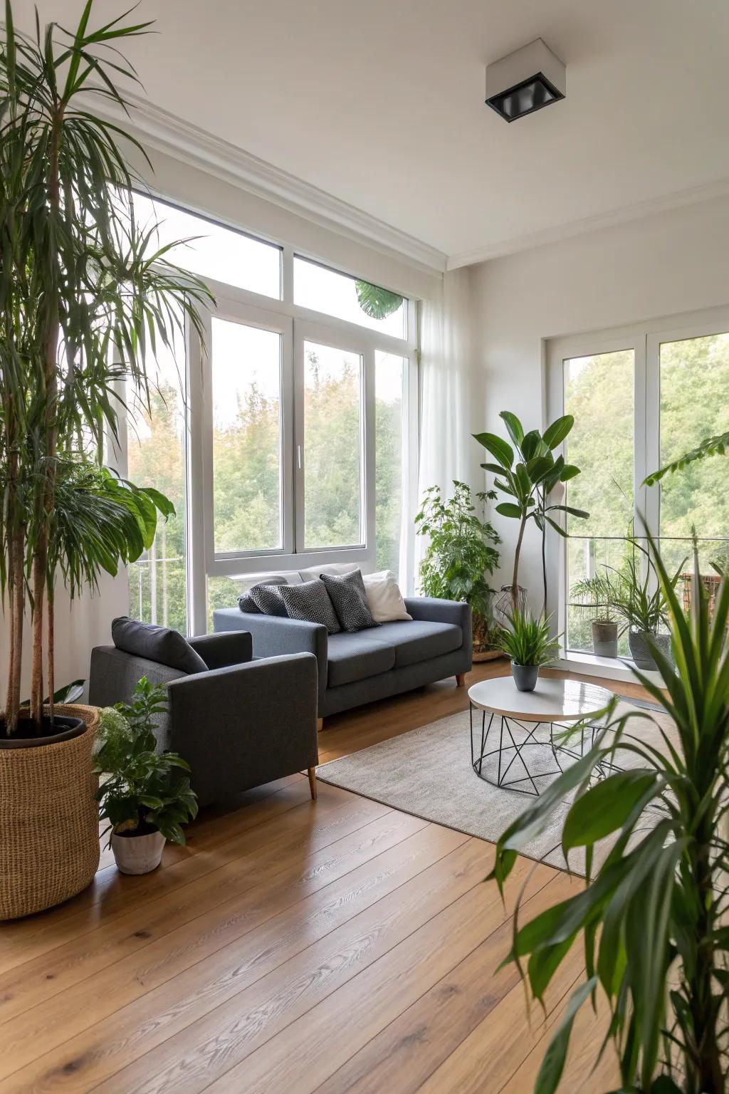 Bamboo flooring is both stylish and eco-friendly.