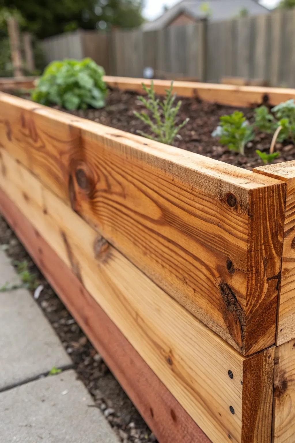 Core-wood offers added strength and resilience for garden beds.