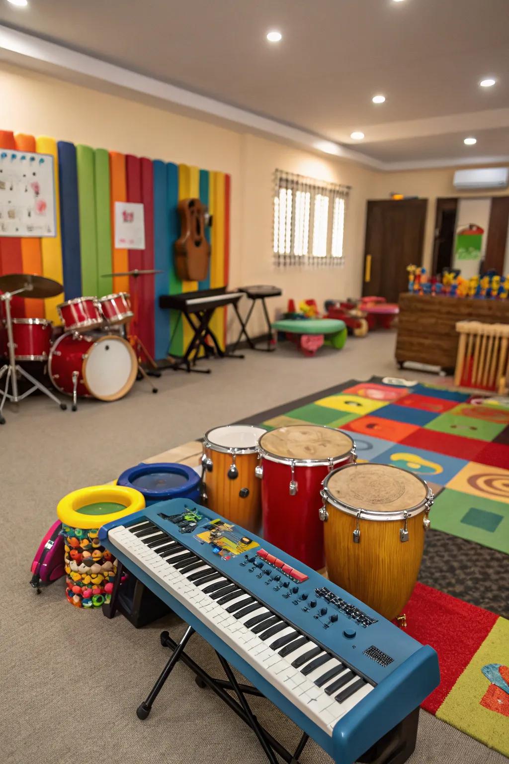 Encourage musical exploration with a music zone.