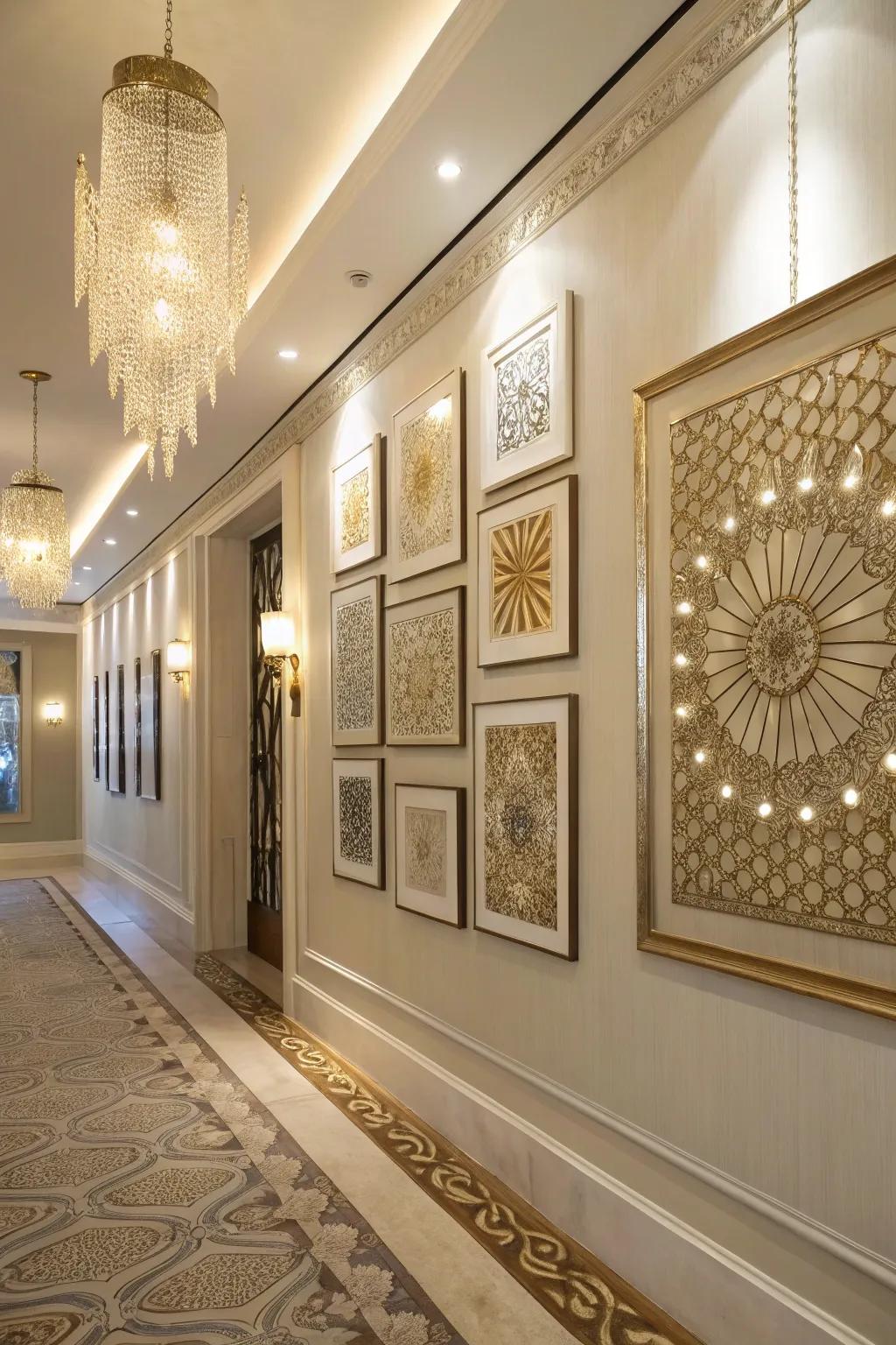 Wall art that shimmers and introduces elegance.