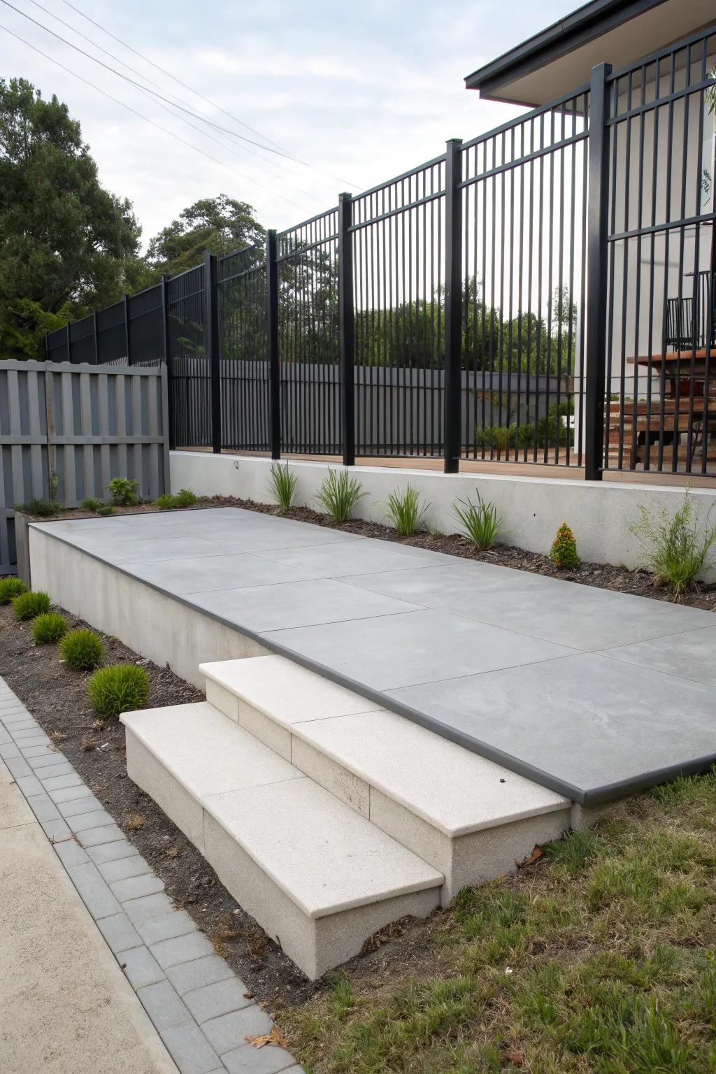 Cement decks offer strength and style.