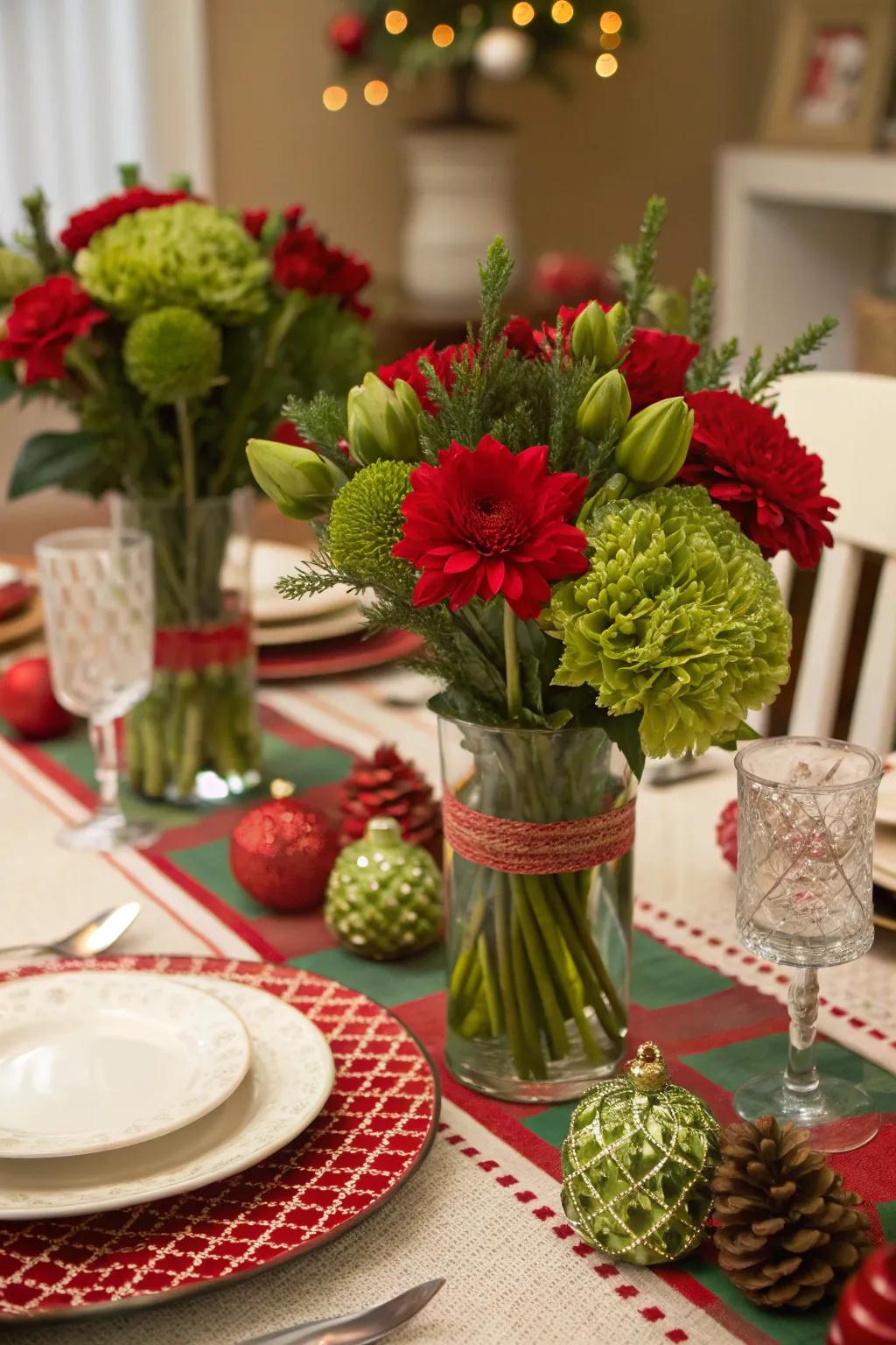 Celebrate the holidays with festive florals.