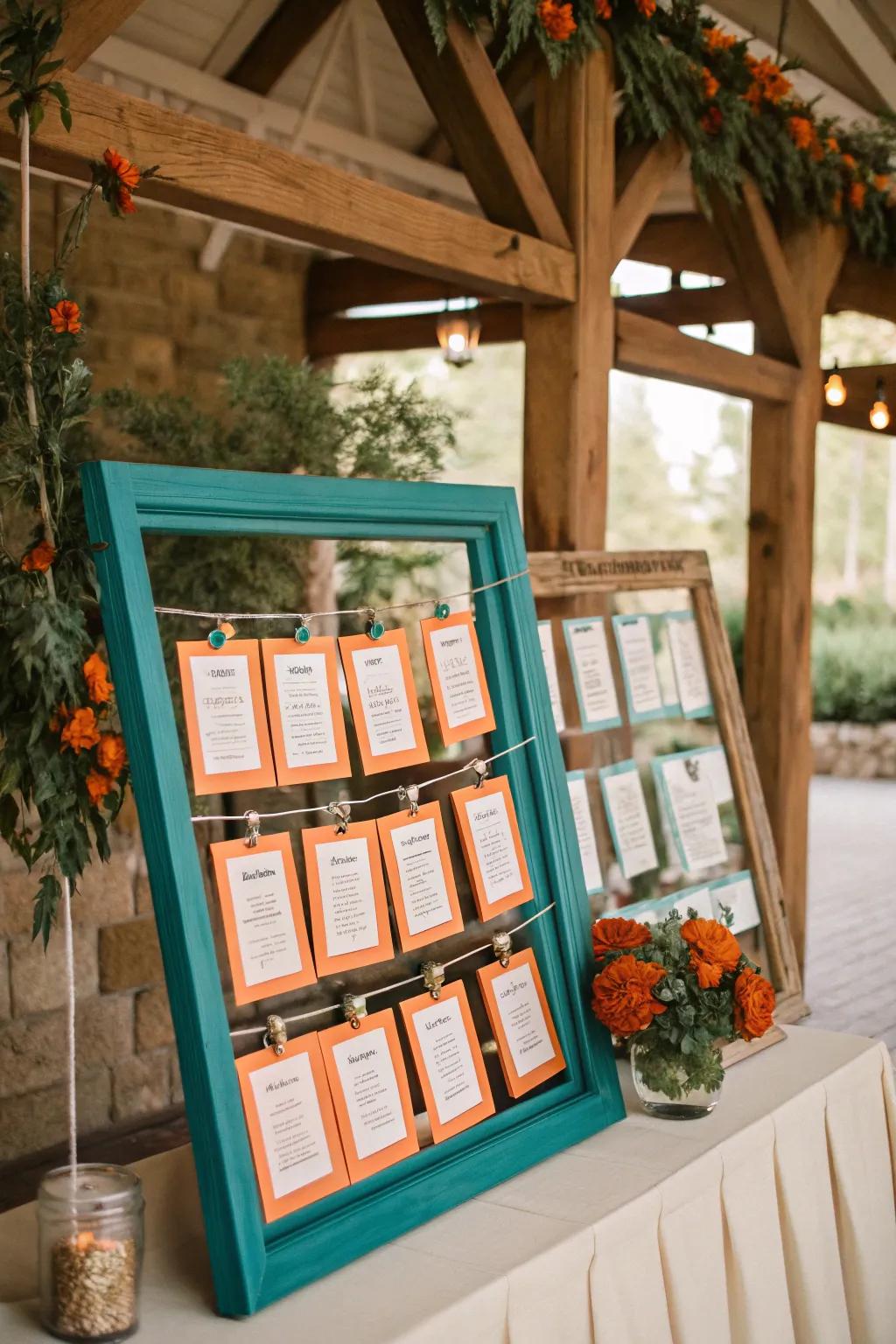An escort card display that is both stylish and functional.