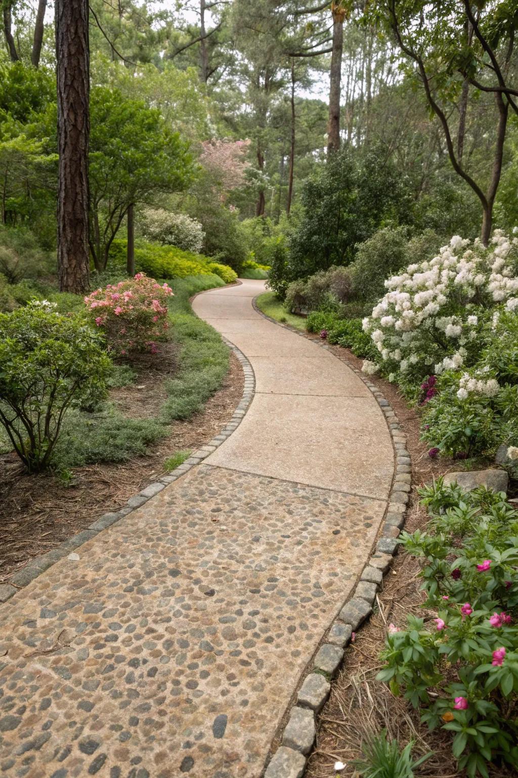 A country uncovered blend walkway for a natural appearance.