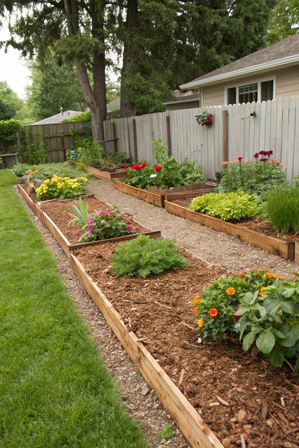 Mulch and edging give your garden a polished look.