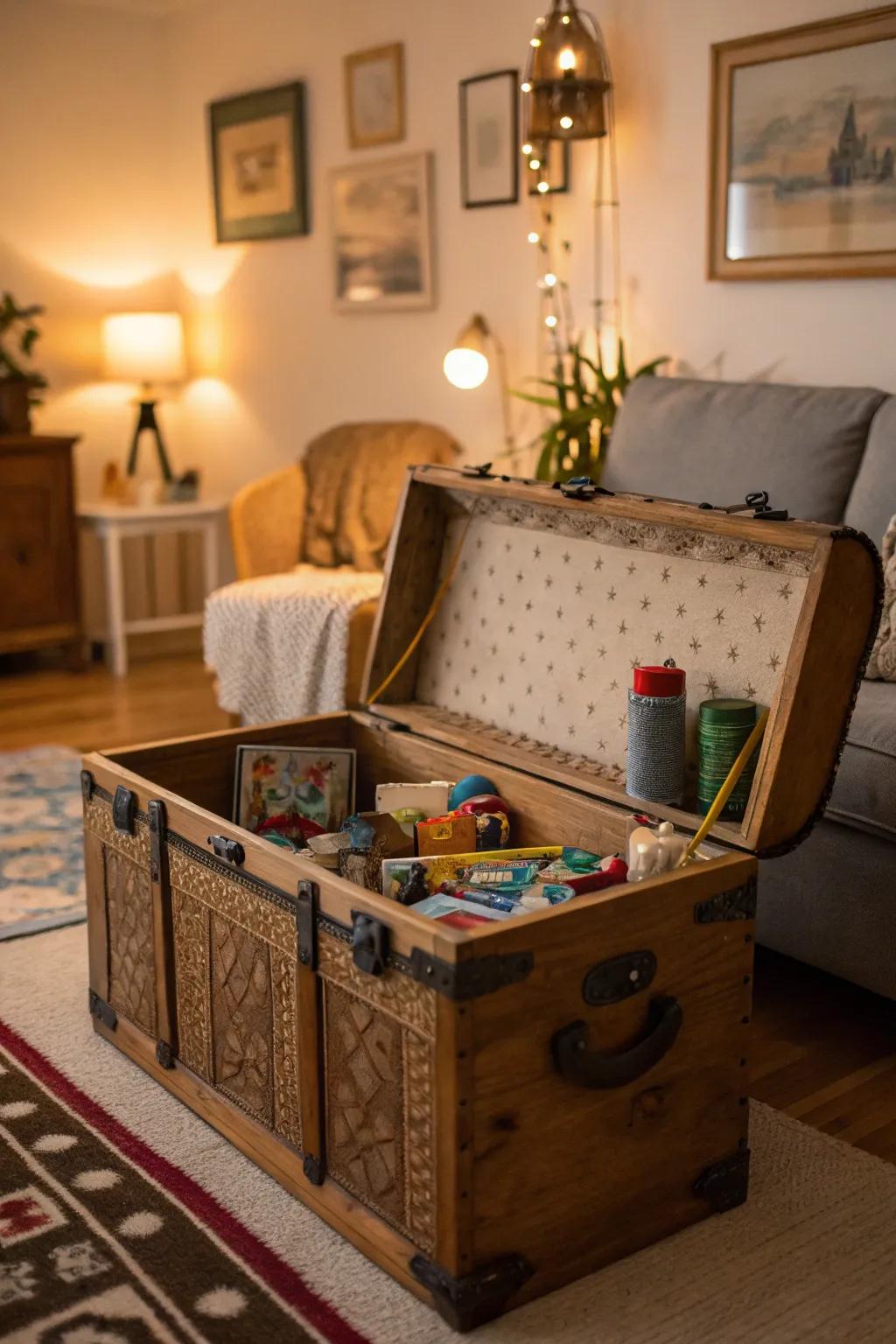 Plaything chests offer classic and concealed stowing.