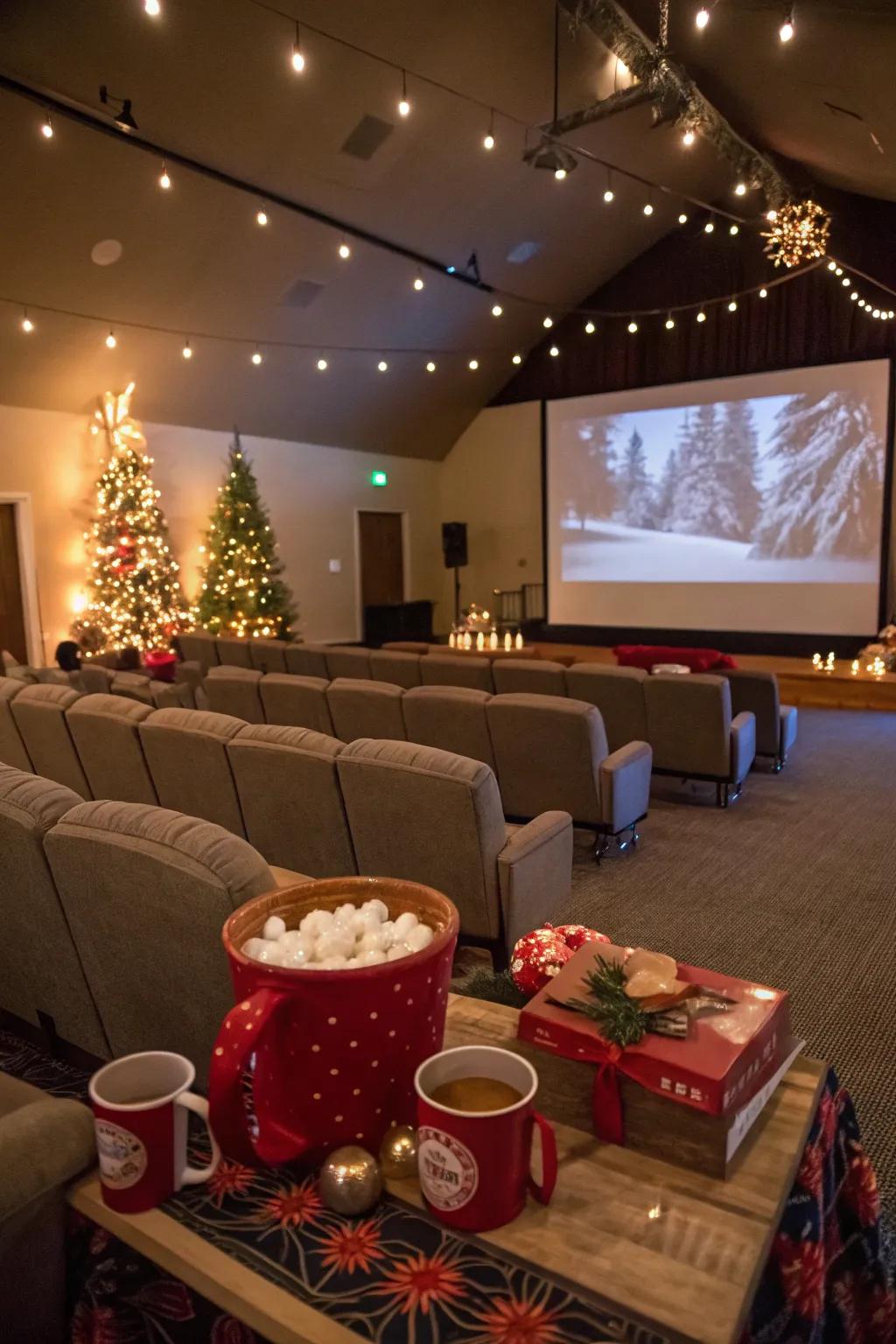 A Christmas movie night offers a cozy and enjoyable family experience.