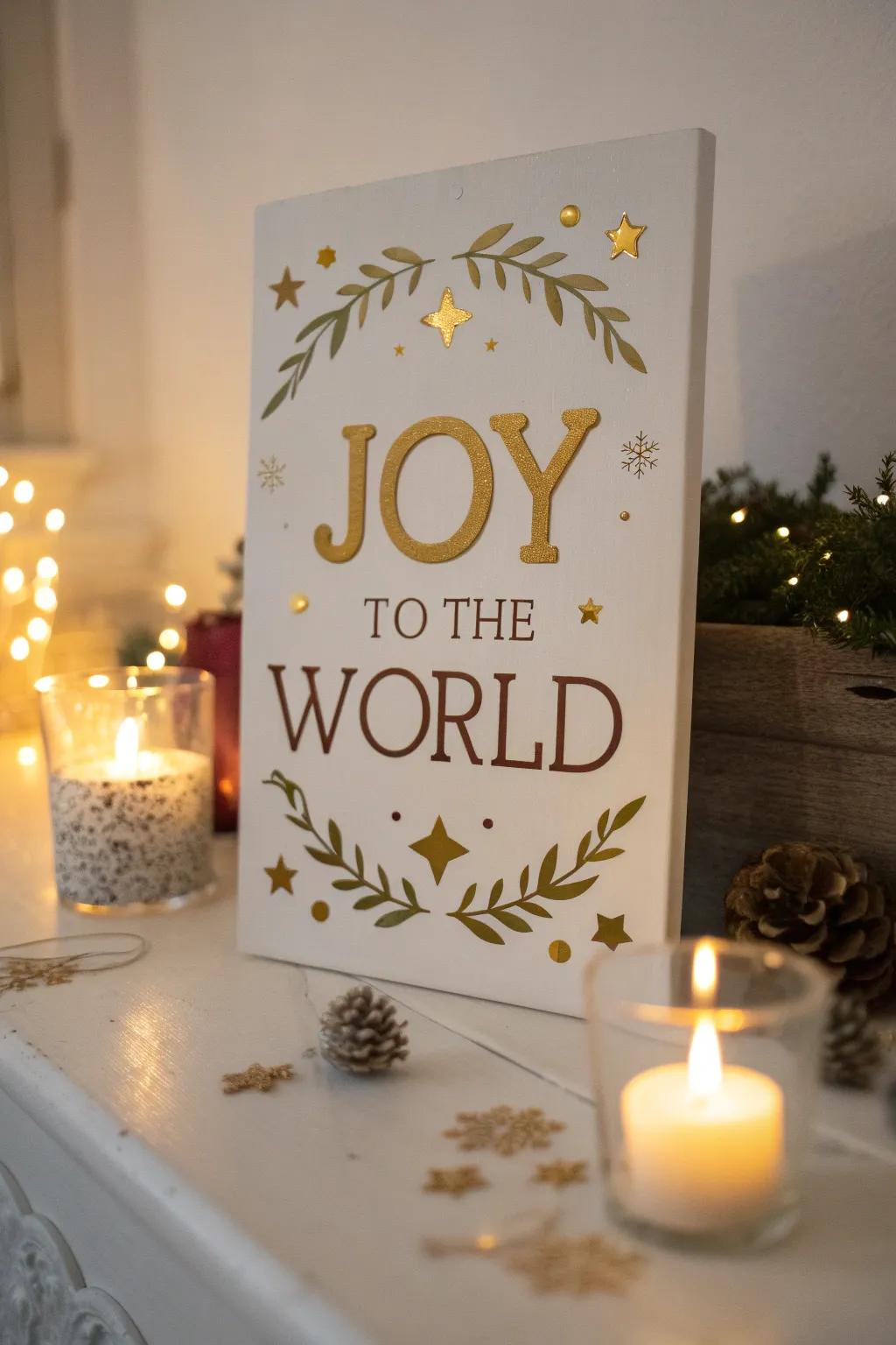 Add sparkle to your holidays with a Christmas sign featuring gleaming details.