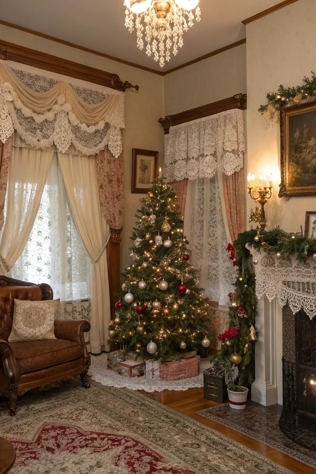 Regal Victorian with sophisticated holiday decor.