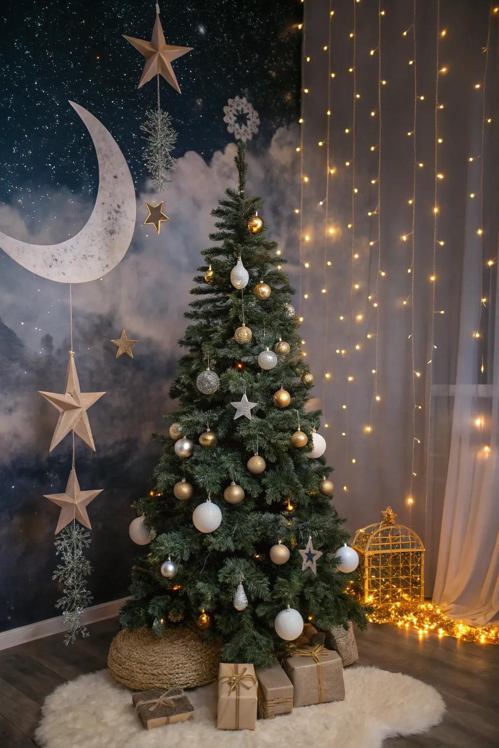 Celestial magic turns your tree into a starry night wonder.