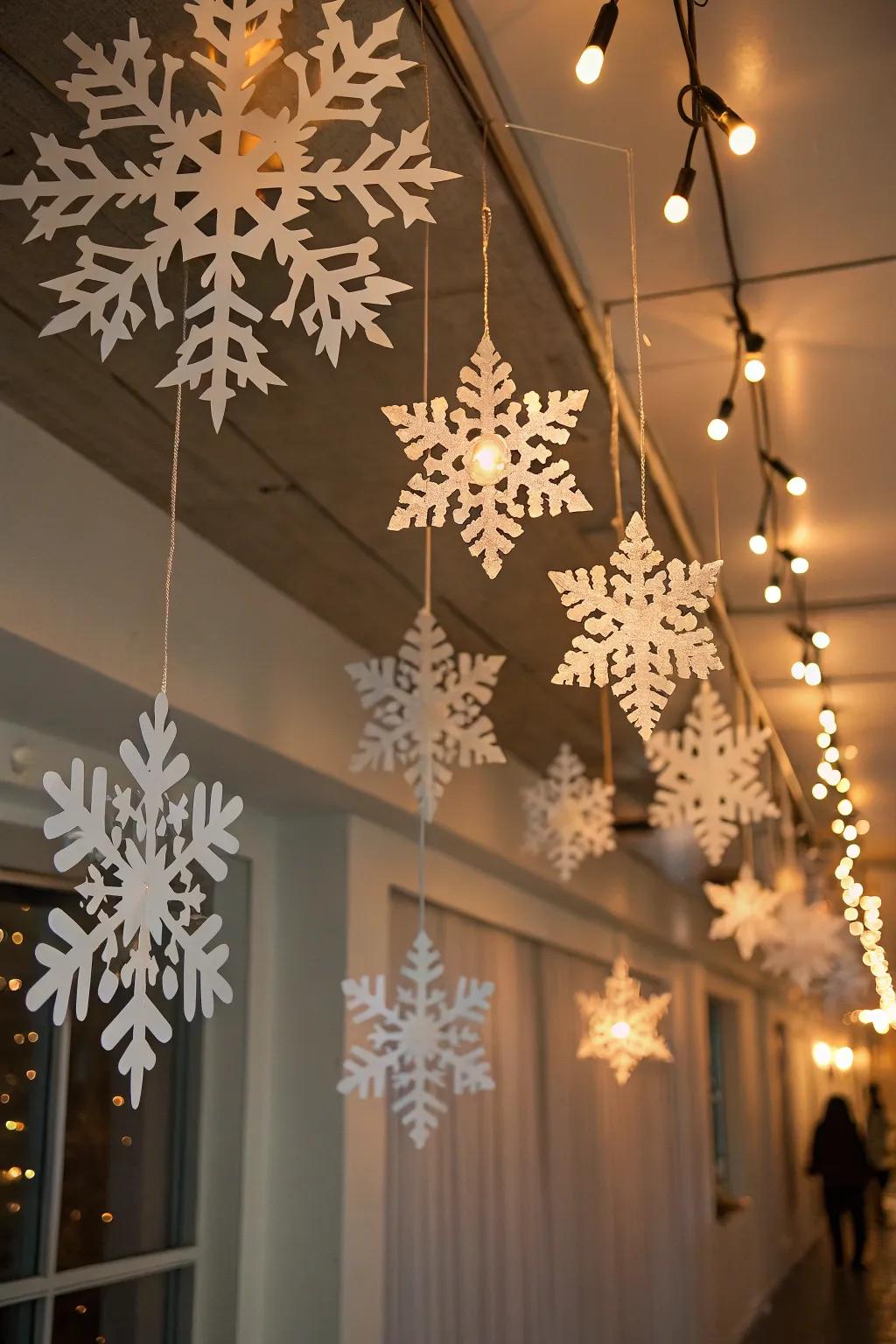Enchanting parchment ice crystals impart a wintry sensation.