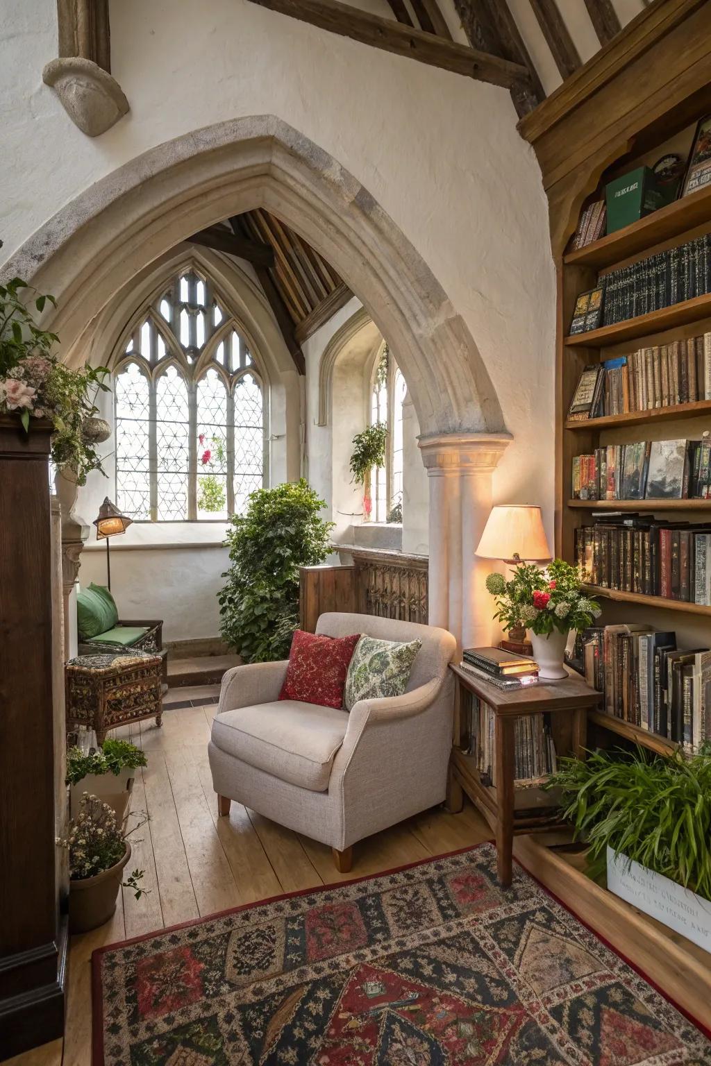 Snug alcoves offer intimate getaways within a large space.