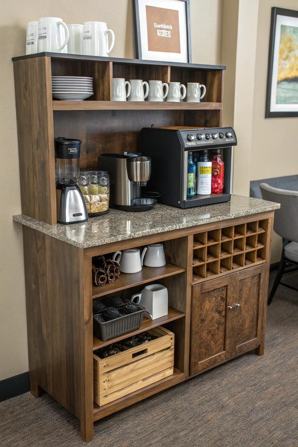 Multipurpose furniture optimizes space and usefulness.