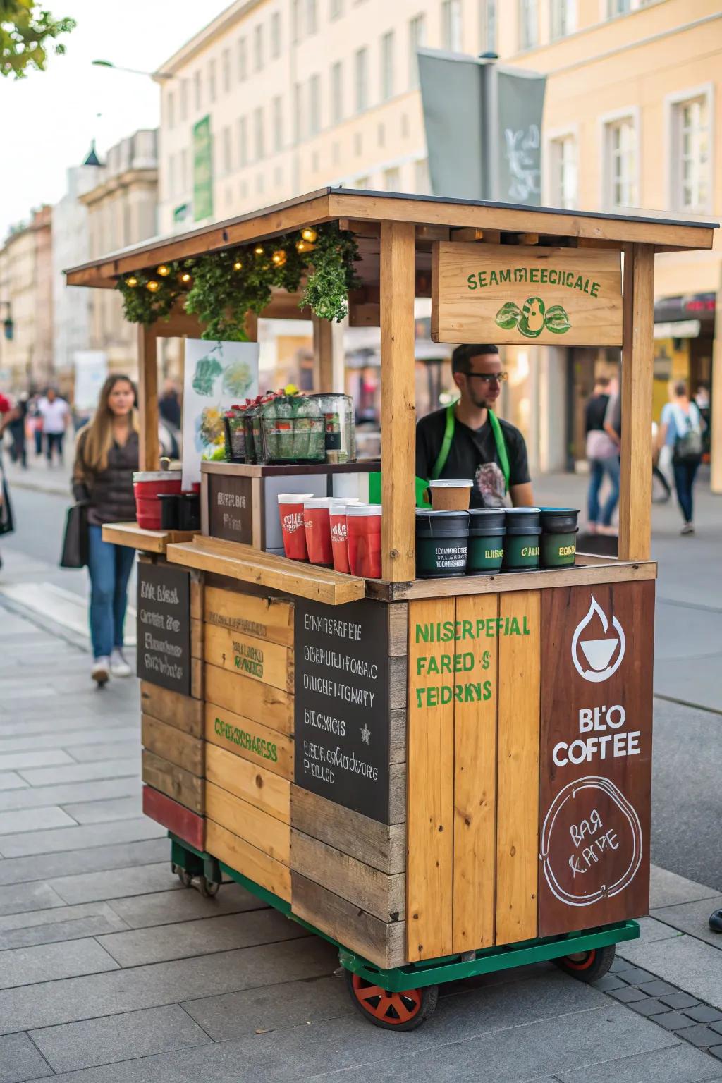 Enjoy coffee in a way that helps the planet with an eco-friendly cart.