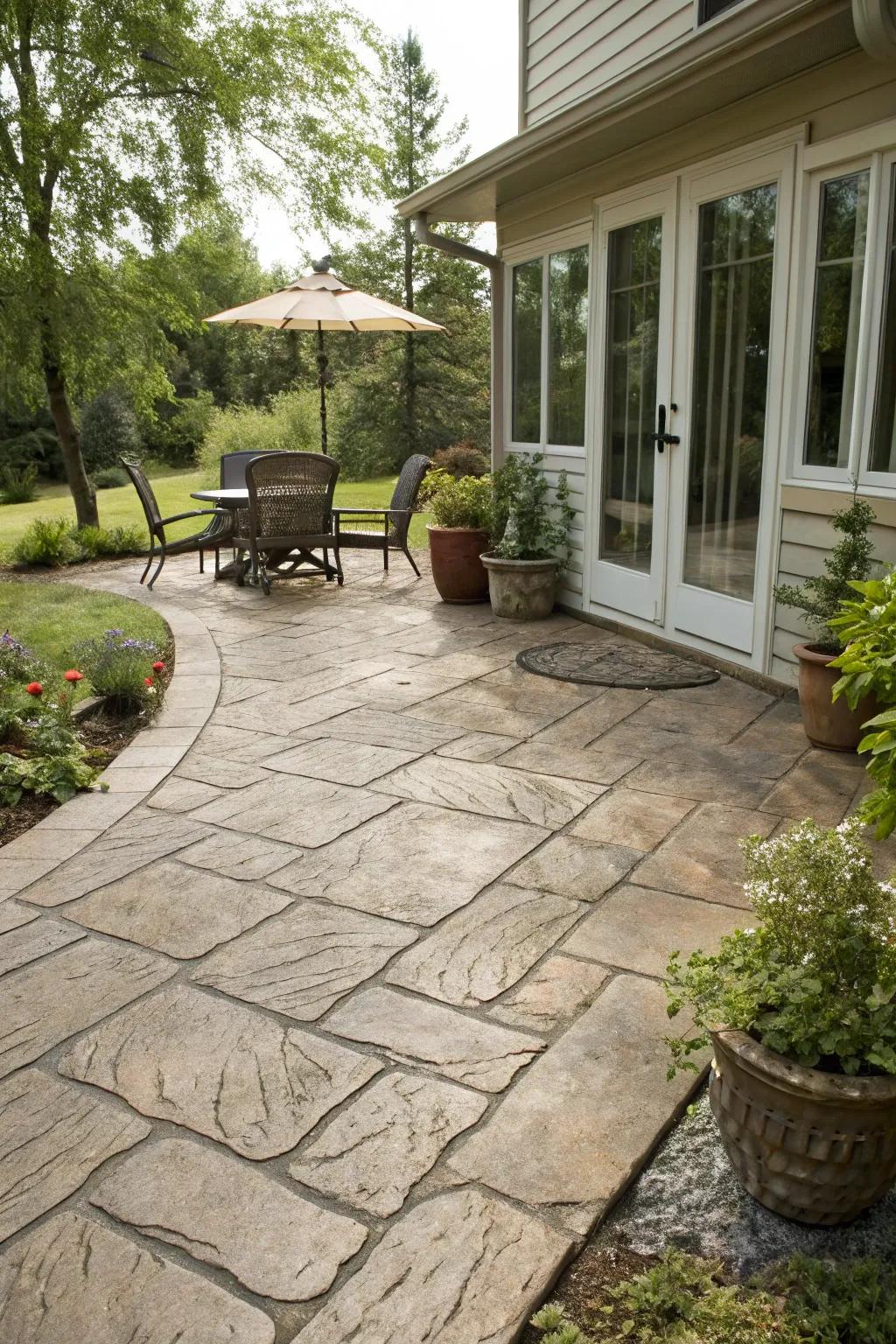 Create unique textures with embossed ground covers.