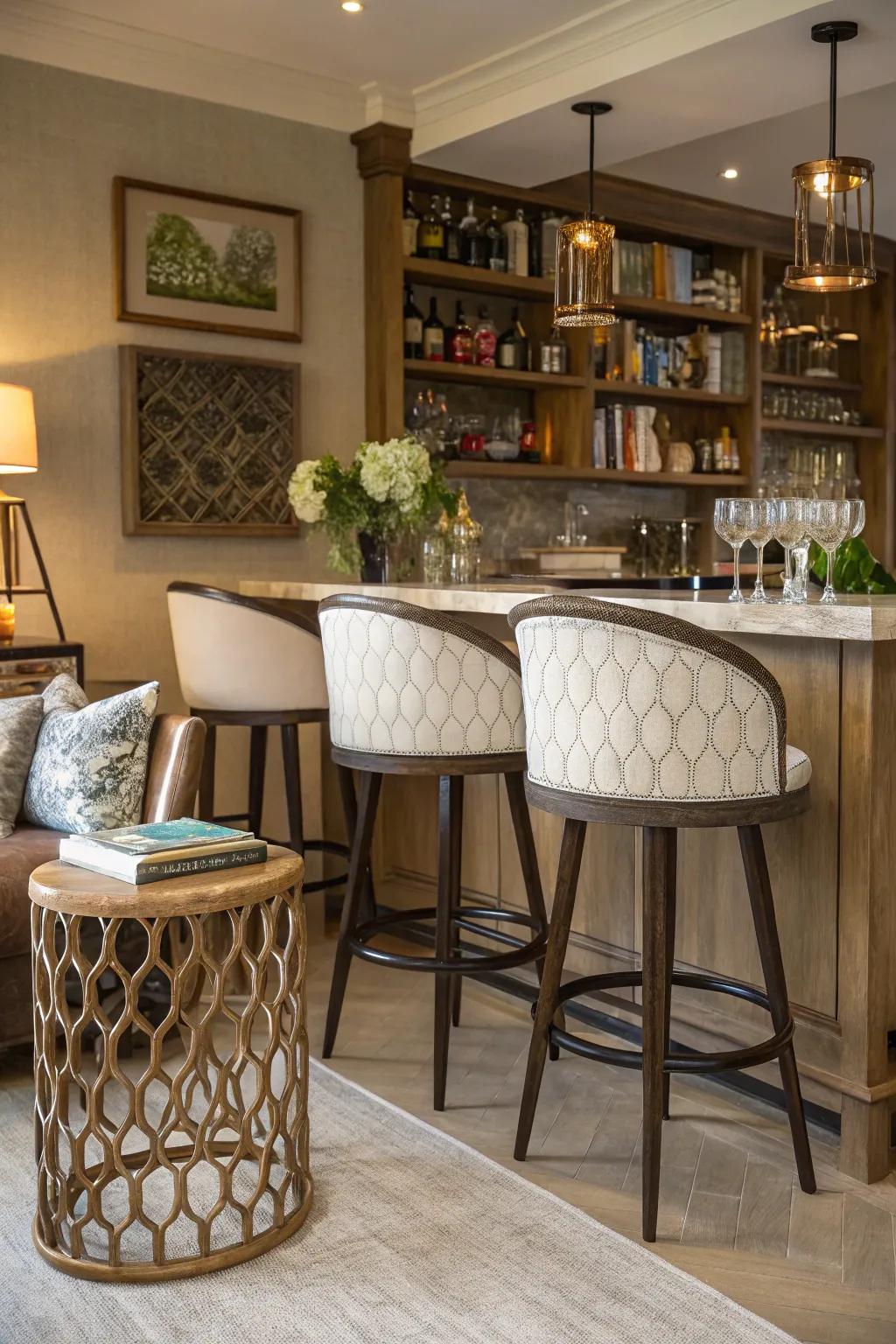 Let your seating shine with unique bar stools.