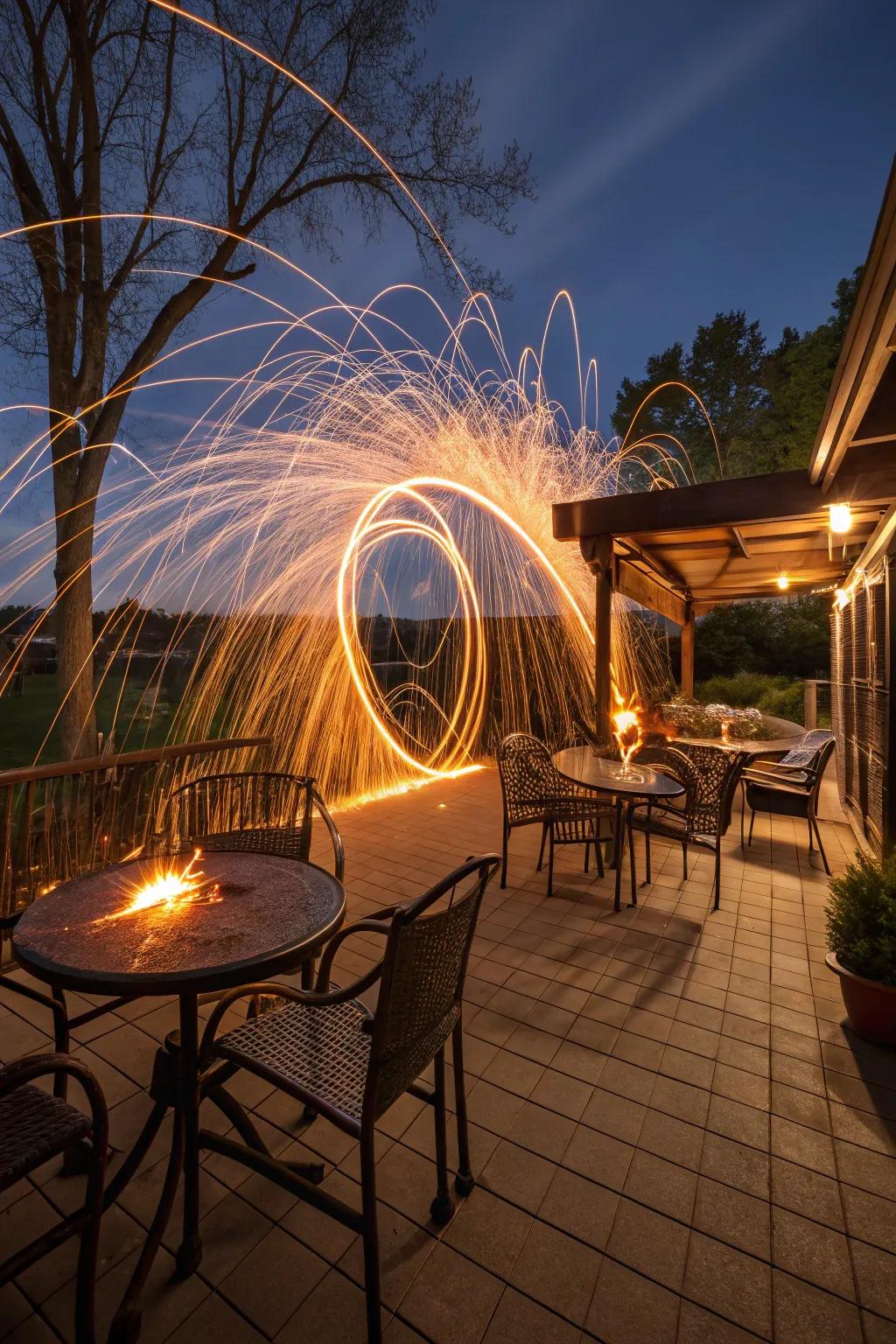 Ignite your creativity with fiery steel wool sparks.