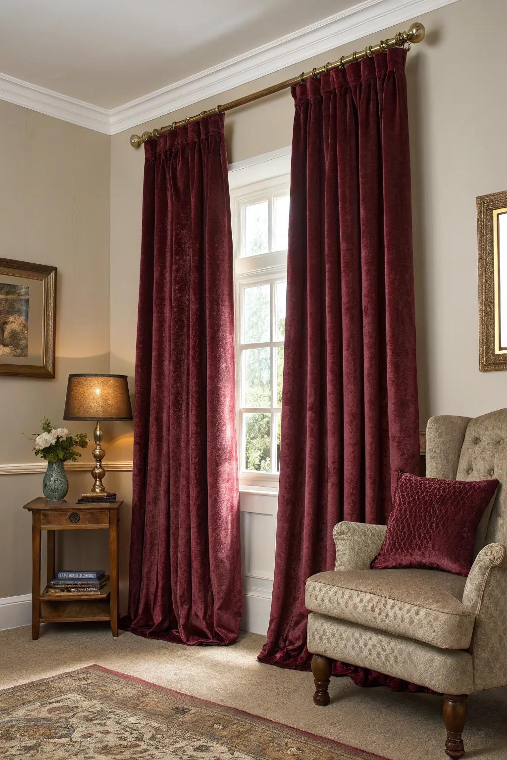 Thick curtains make your room cozier and more private.