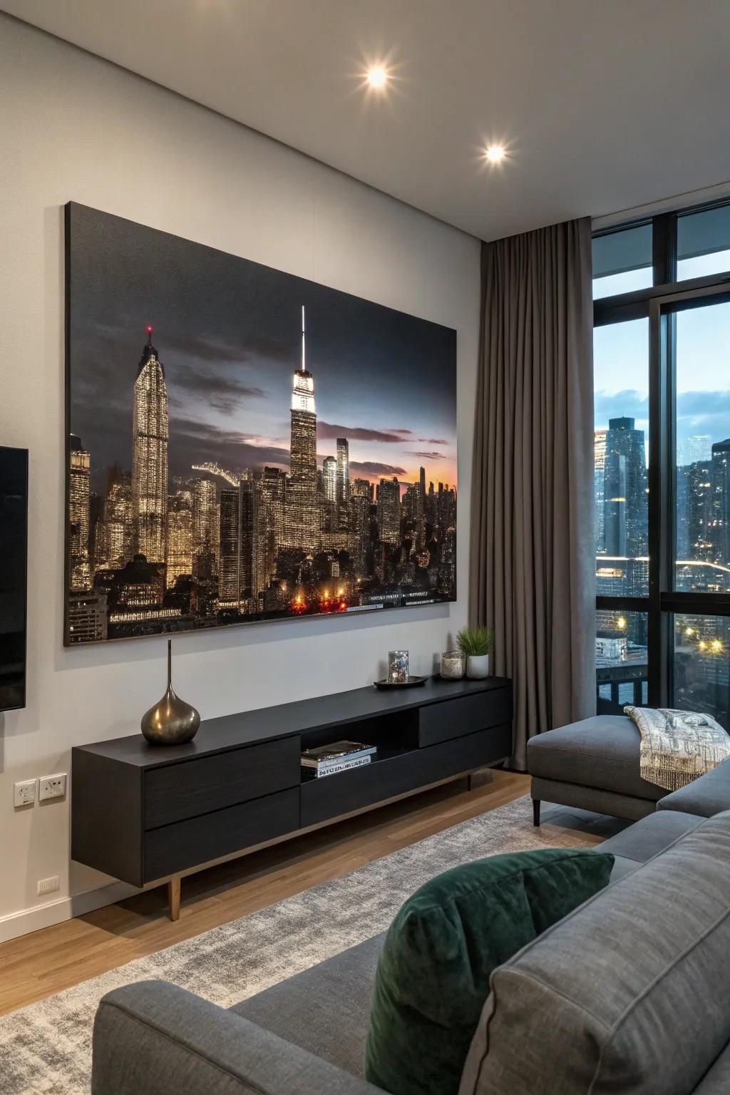 Invoke wanderlust through an urban silhouette artwork