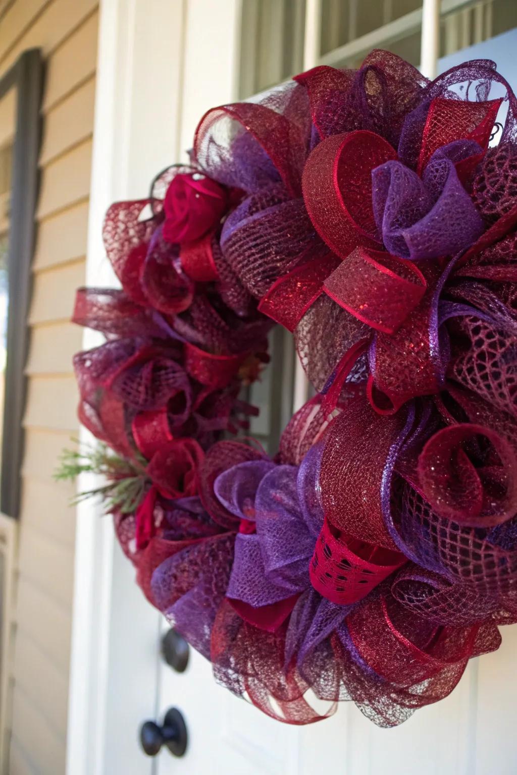 Bright colors make this deco mesh wreath a standout piece.