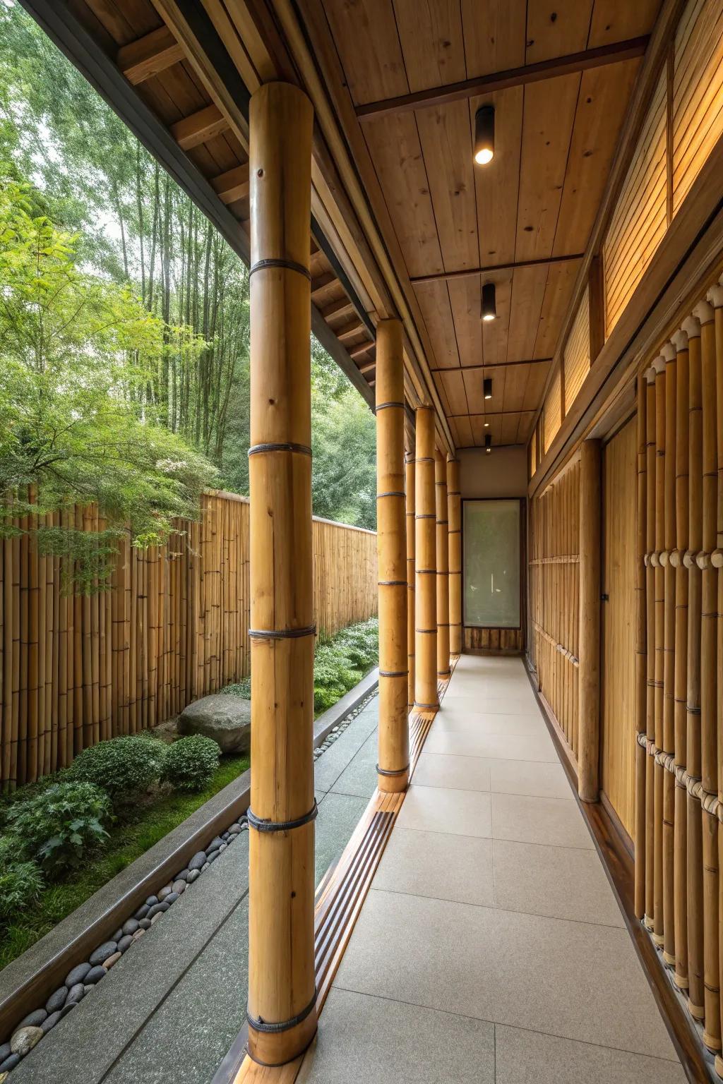 Bamboo coverings offer an eco-conscious, botanical appearance.