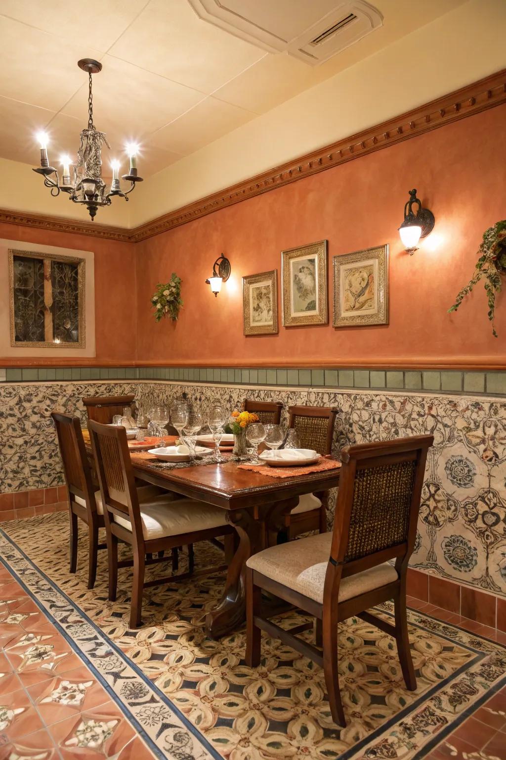 Terracotta paint adds a rustic Mediterranean charm.