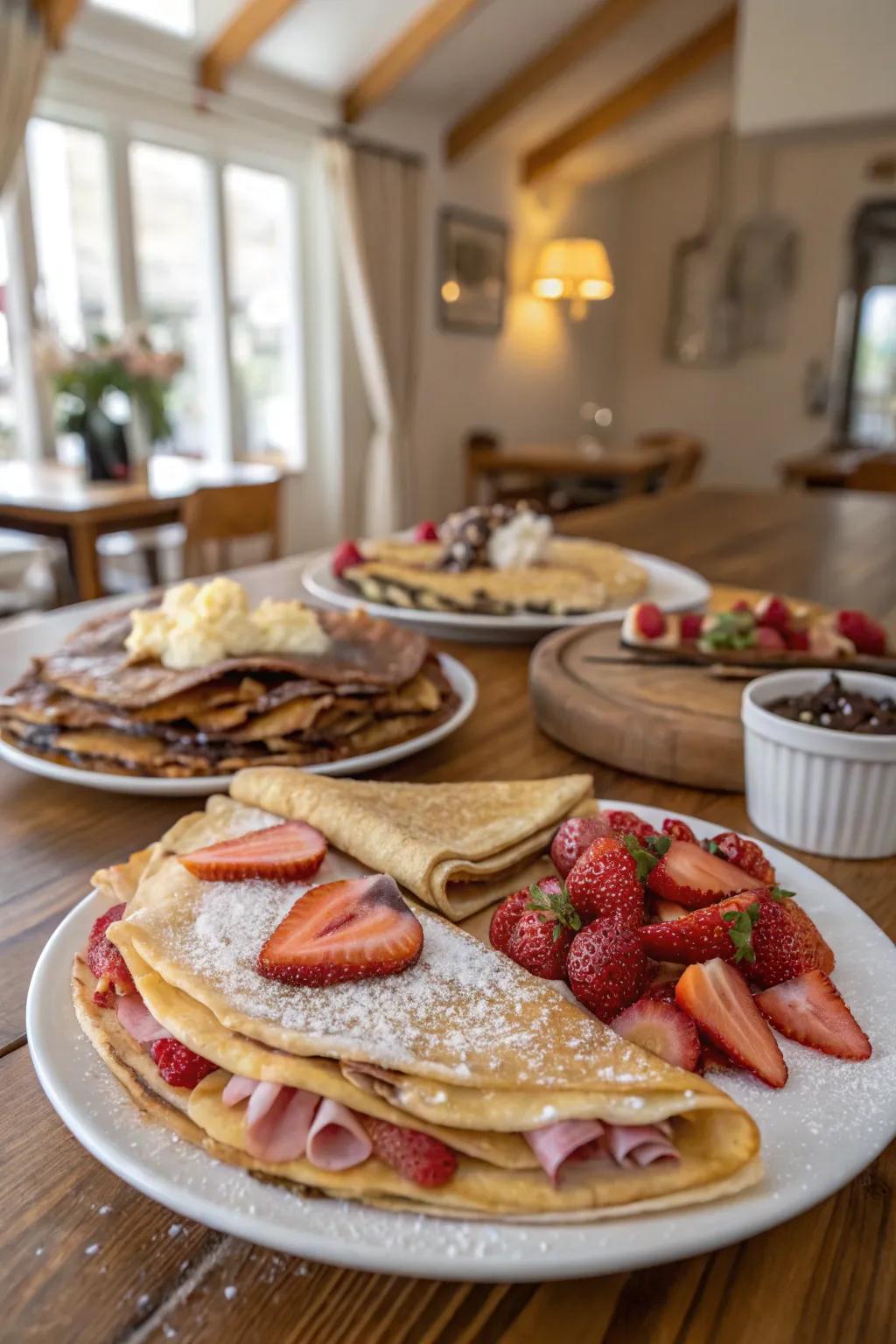 Crepes are so versatile and make for a really enjoyable dinner.