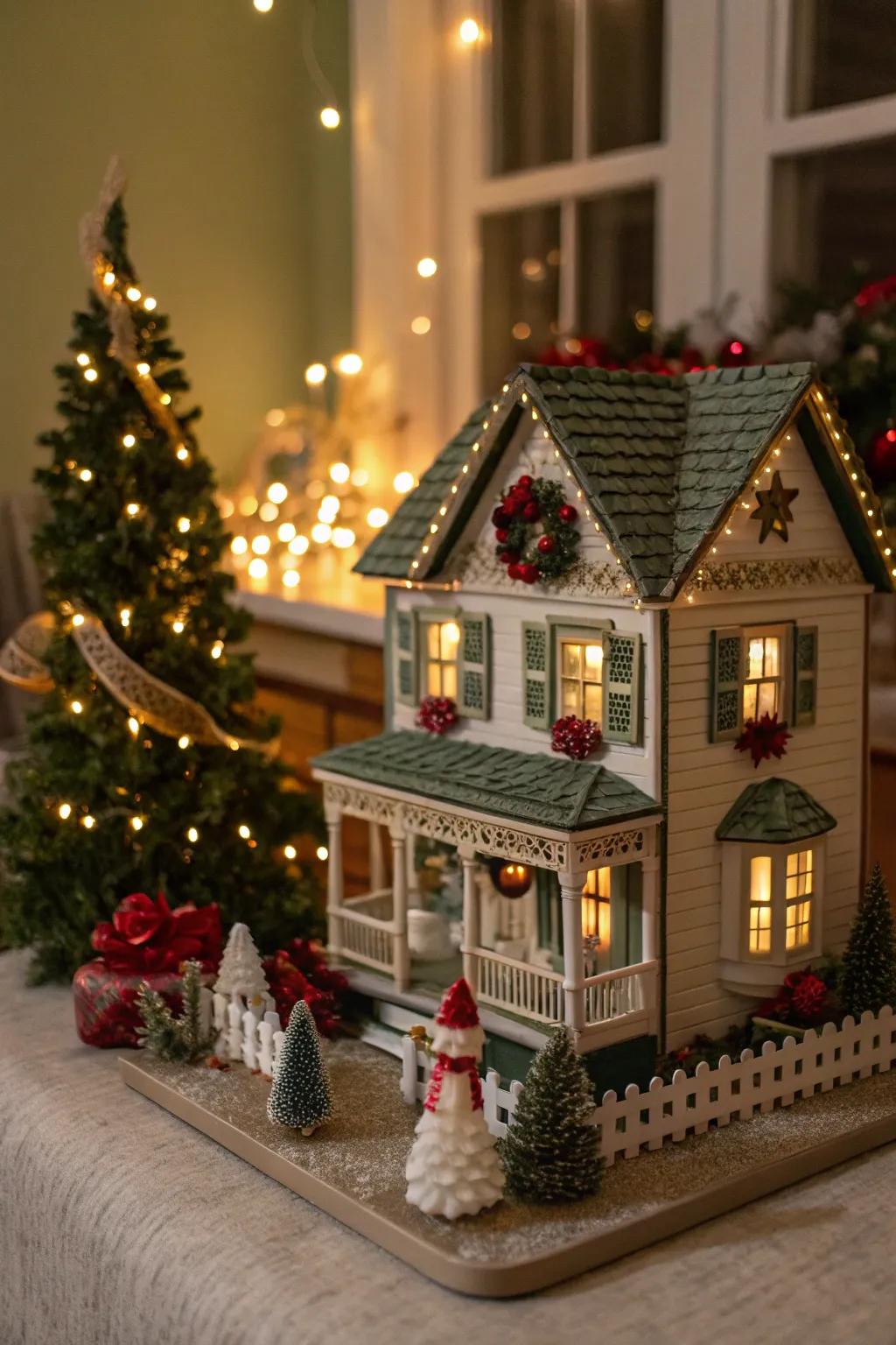 Seasonal themes maintain the dynamism of dollhouse displays.