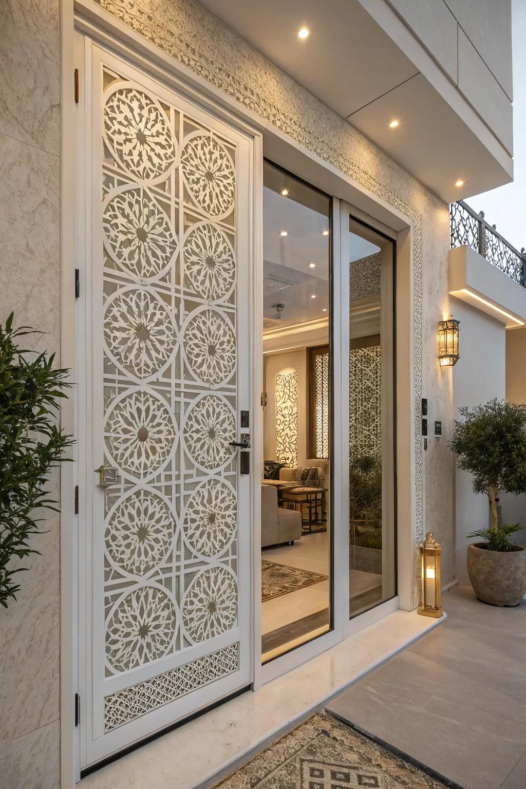 Geometric patterns can transform a door into a statement piece.