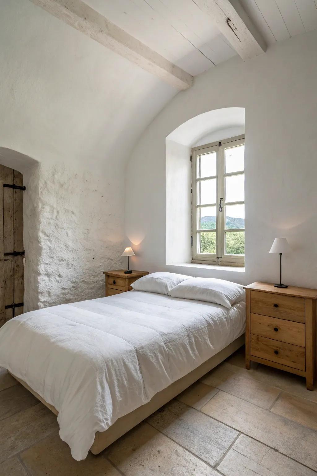 A simple decor bedroom featuring clean lines and neat space.